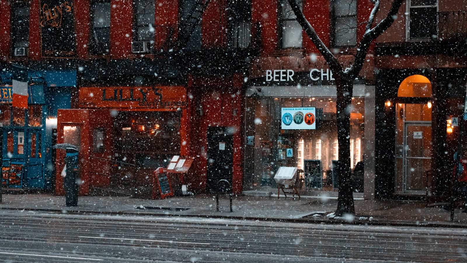2560×1440 冬天城市下雪