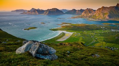 3840x2160 挪威罗弗敦群岛海滩风景壁纸
