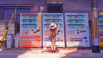 1920x1080 vending machine 小女孩在自动贩卖机买东西