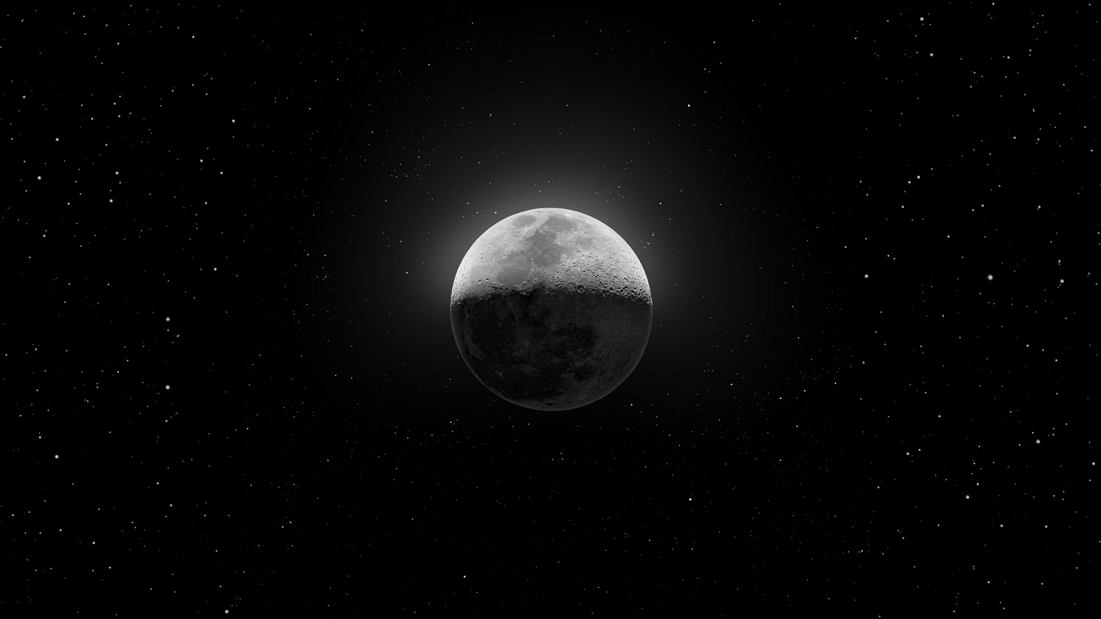 2560×1440 月球星空黑白壁纸