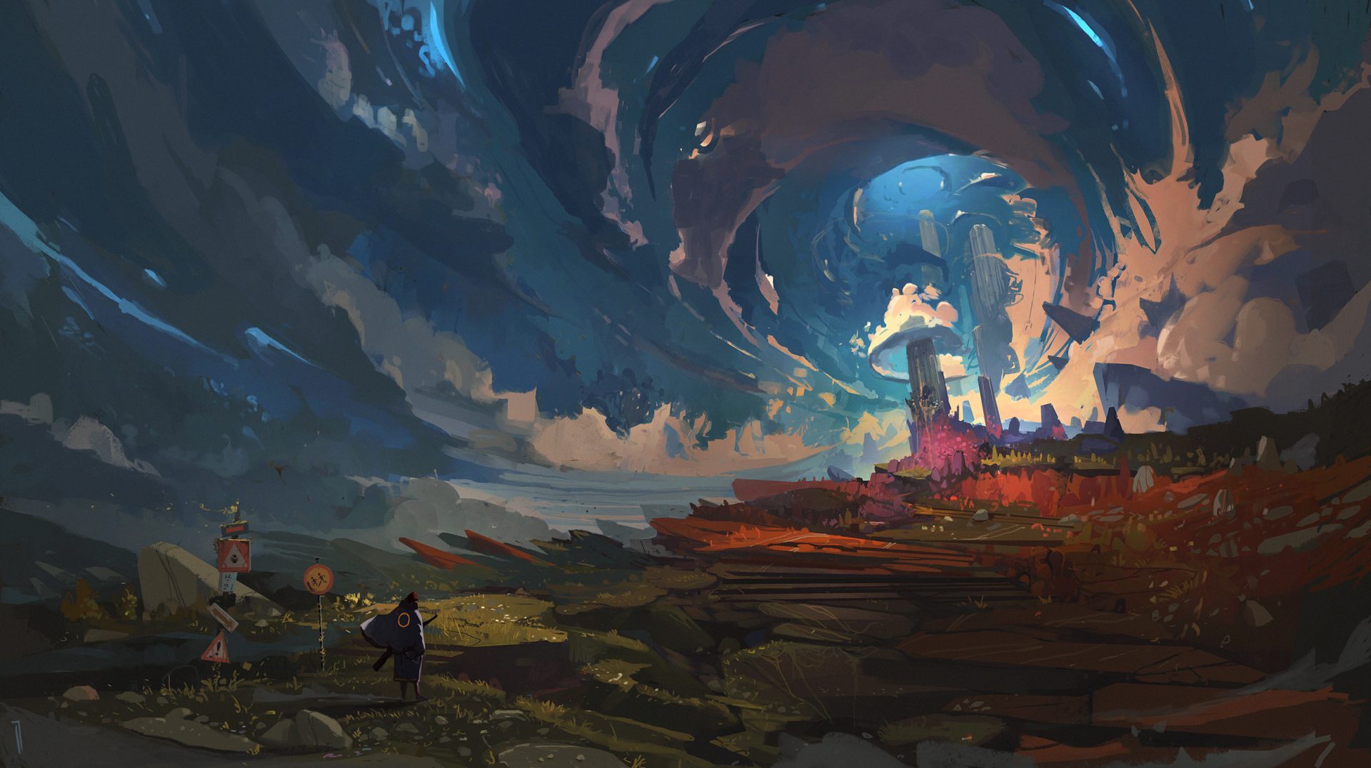 rddgwm 2500×1401 Ismail Inceoglu drawing digital art landscape artwork