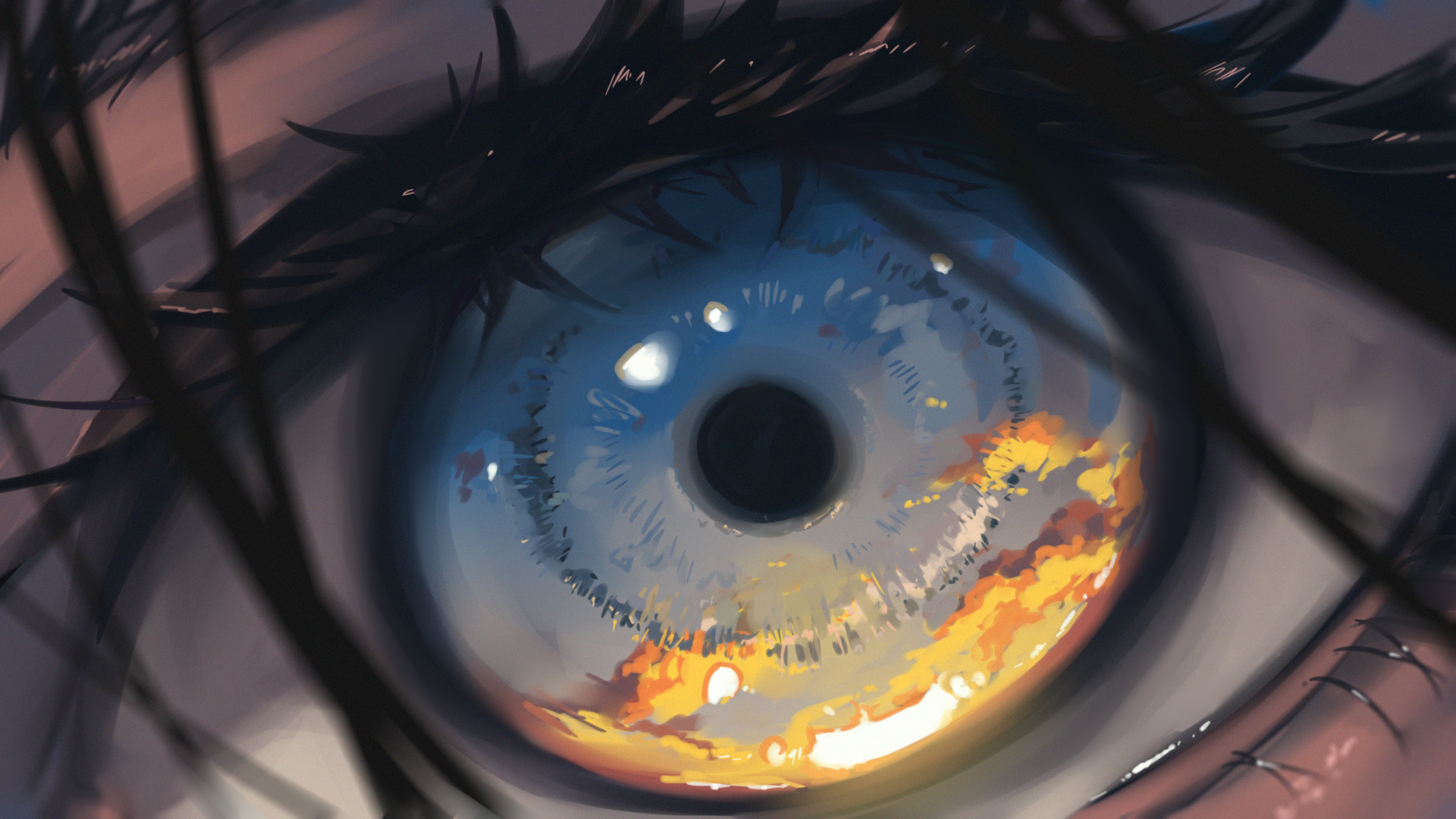 pkgkkp 1920×1080 anime eyes closeup anime girls reflection