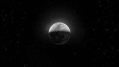 2560x1440 月球星空黑白壁纸