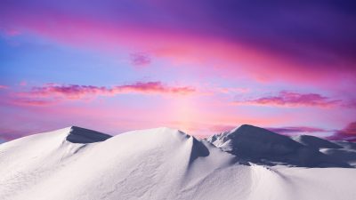 3840x2160 大自然 雪山 晚霞 高清风景电脑壁纸图片