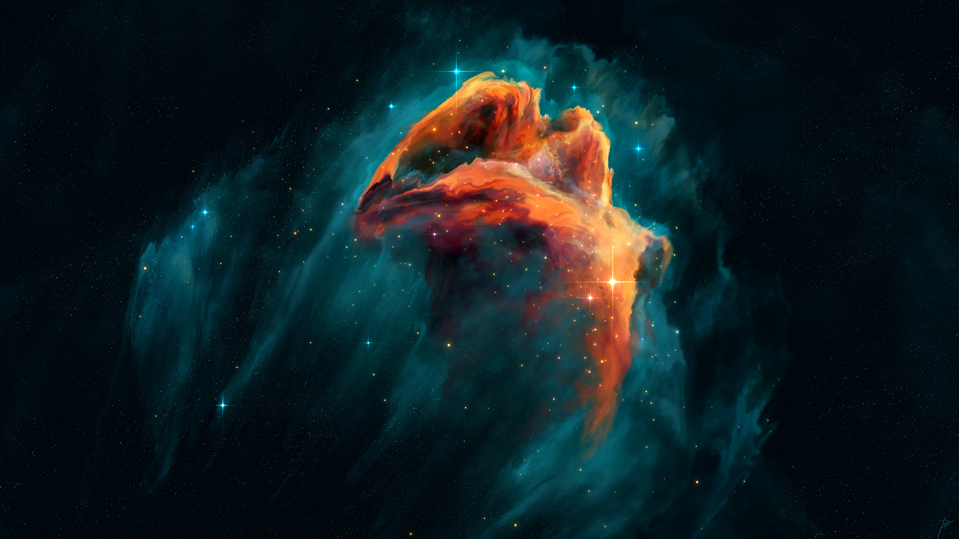 6l5vyx 1920×1080 JoeyJazz digital art space galaxy stars