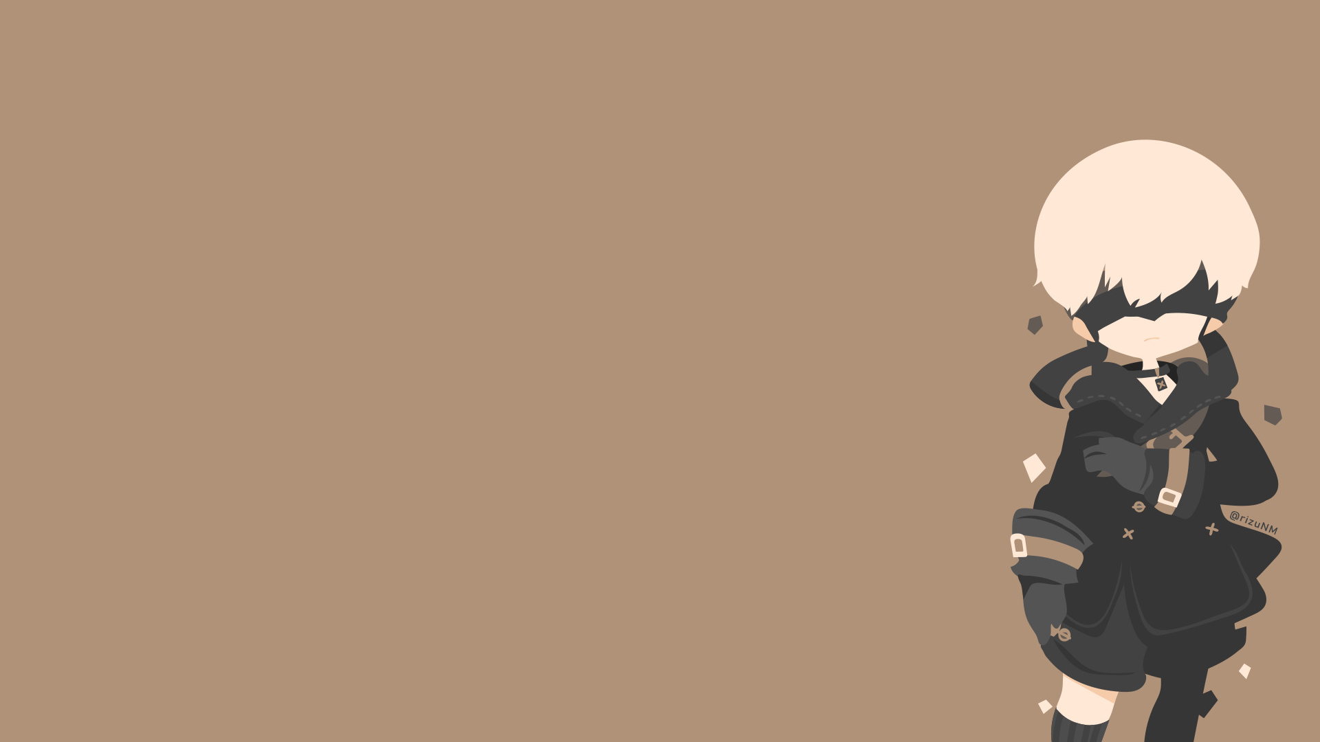 vpow55 1920×1080 Nier: Automata 9S (Nier: Automata) white simple background edit
