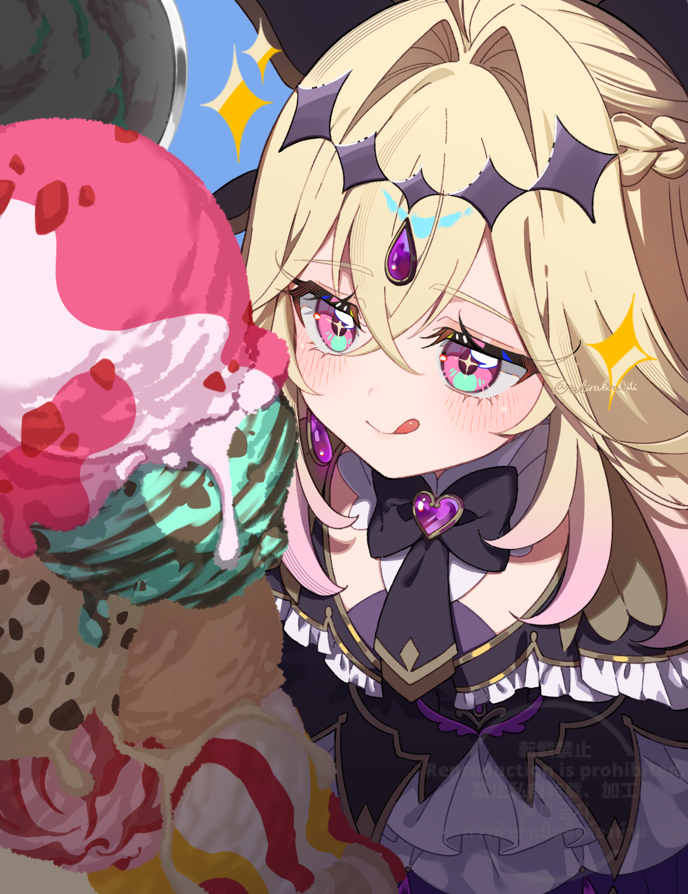 anime vpygv5 1000×1300 Star Detective Precure! Moria Luluka (Star Detective Precure!) naranakiri tongue out licking lips