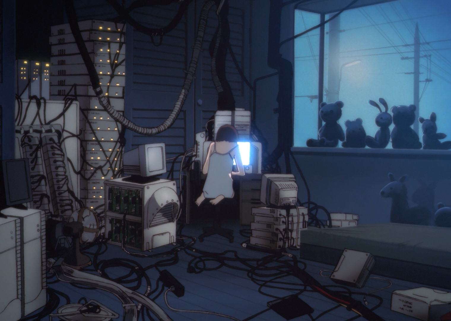 anime k8kxdm 1520×1080 anime anime screenshot Serial Experiments Lain Lain Iwakura sitting