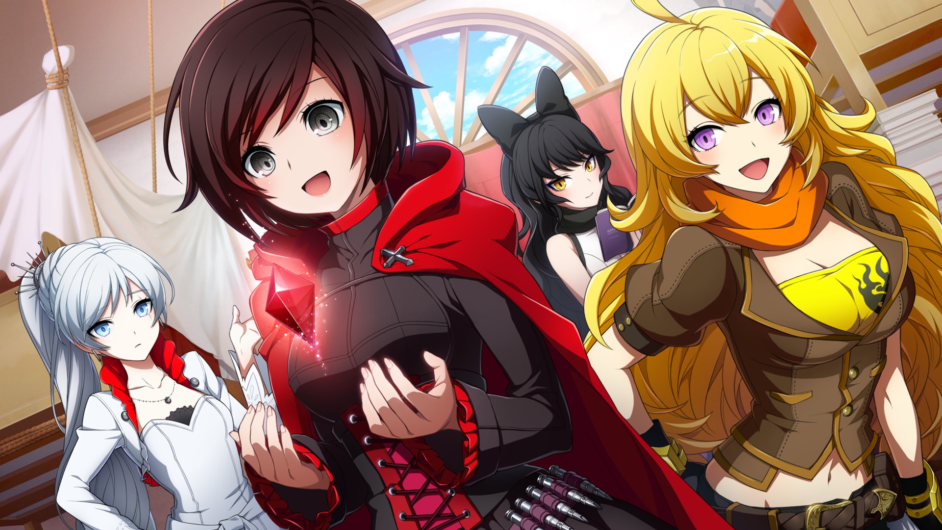 anime 8gdgr1 1920×1080 RWBY Yang Xiao Long Ruby Rose (RWBY) Blake Belladonna white hair