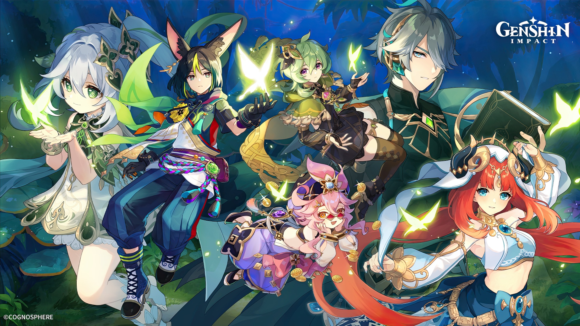 anime jekew5 1920×1080 Genshin Impact anime girls video game art Nahida (Genshin Impact) Nilou (Genshin Impact)