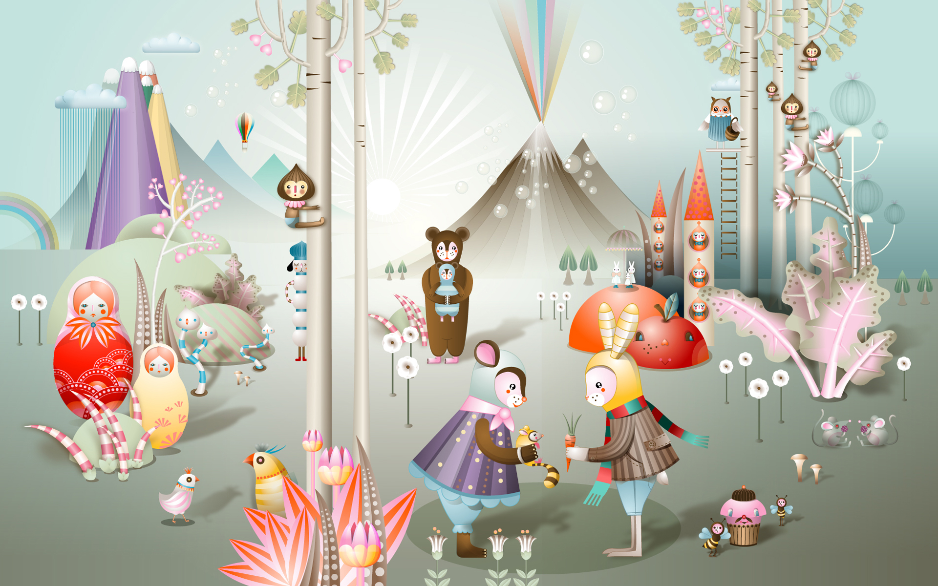 general vpypq8 1920×1200 Windows 7 digital art Matryoshka dolls artwork cupcakes