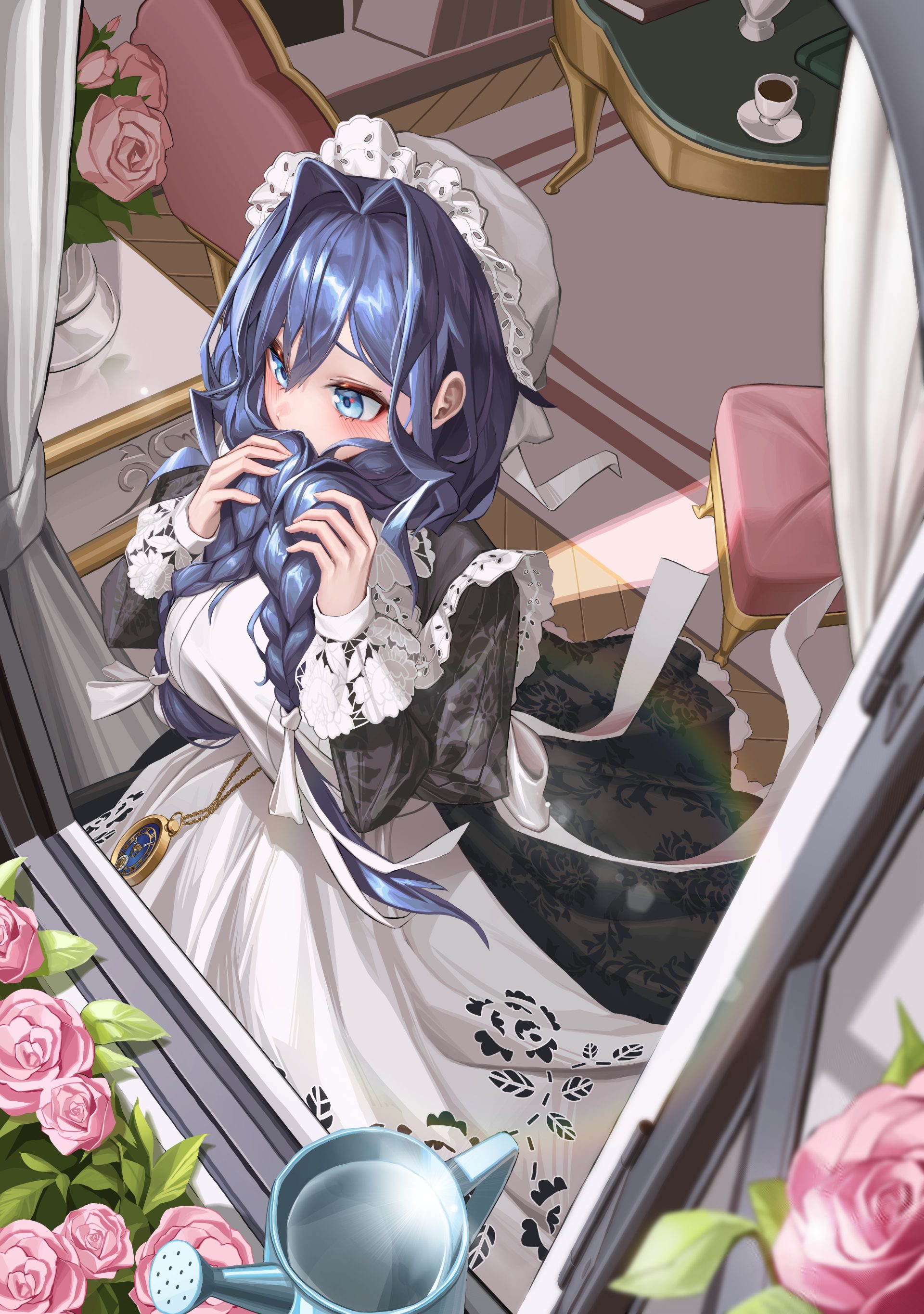 3qwxq3 4103×5833 hhhoya99 Hololive English Hololive Ouro Kronii blue hair