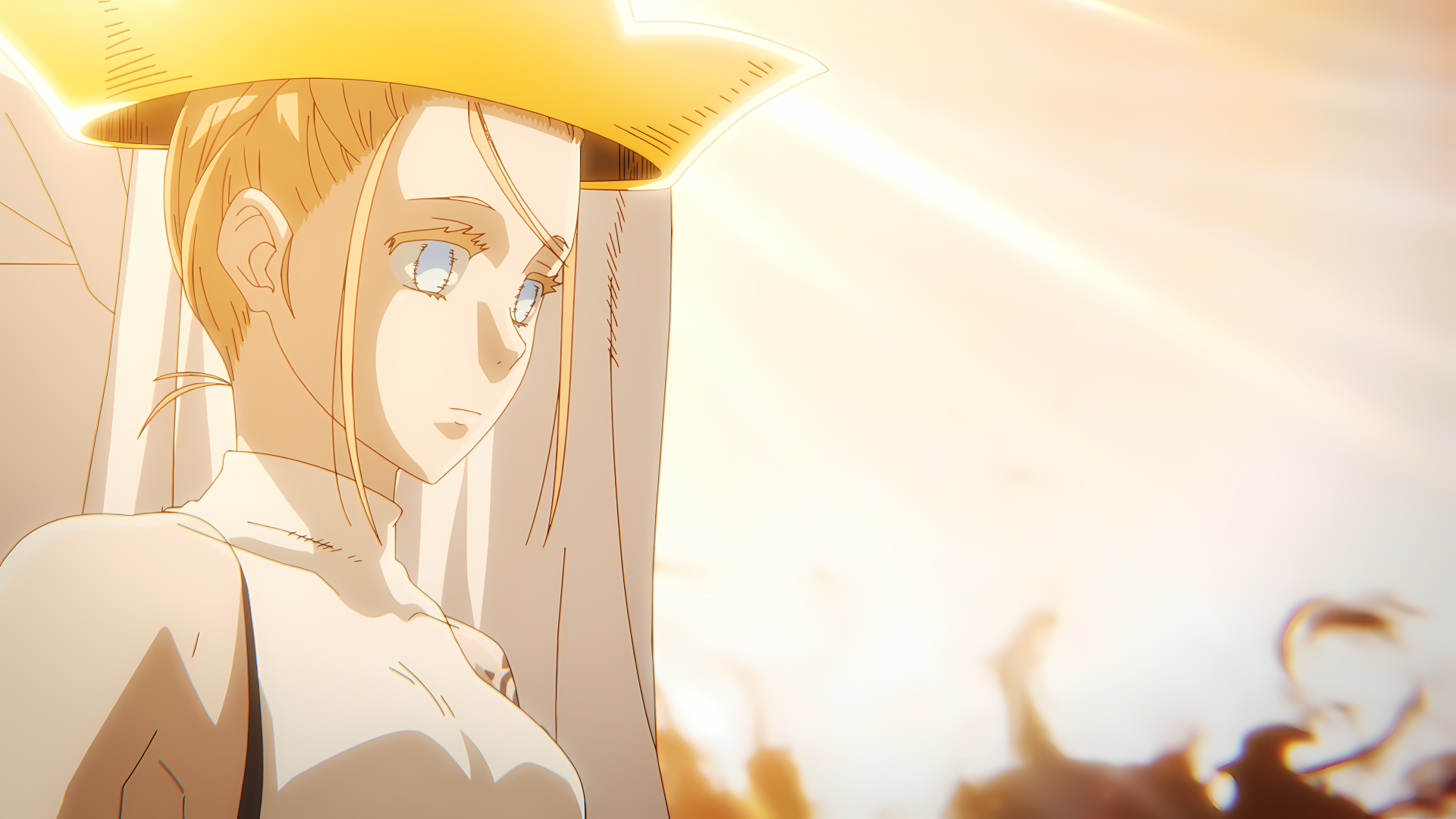 6l59d7 3840×2160 Enen no Shouboutai Haumea (Fire Force) blonde blue eyes bright