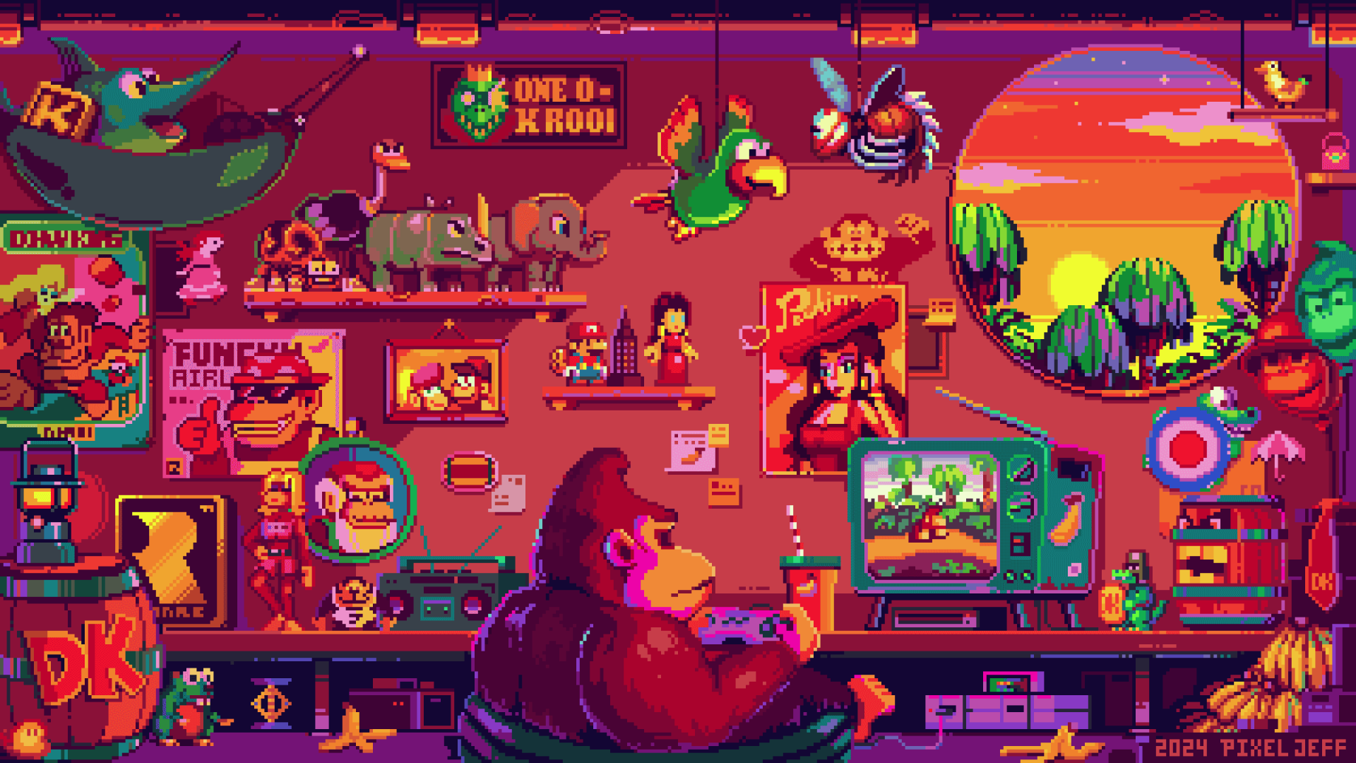 5y51g7 2000×1125 pixel art DeviantArt Pixel Jeff Donkey Kong Donkey Kong Country