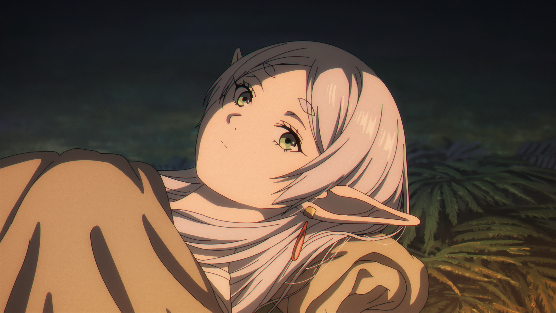 yqezmx 3840×2160 Sousou No Frieren Frieren white hair long hair night