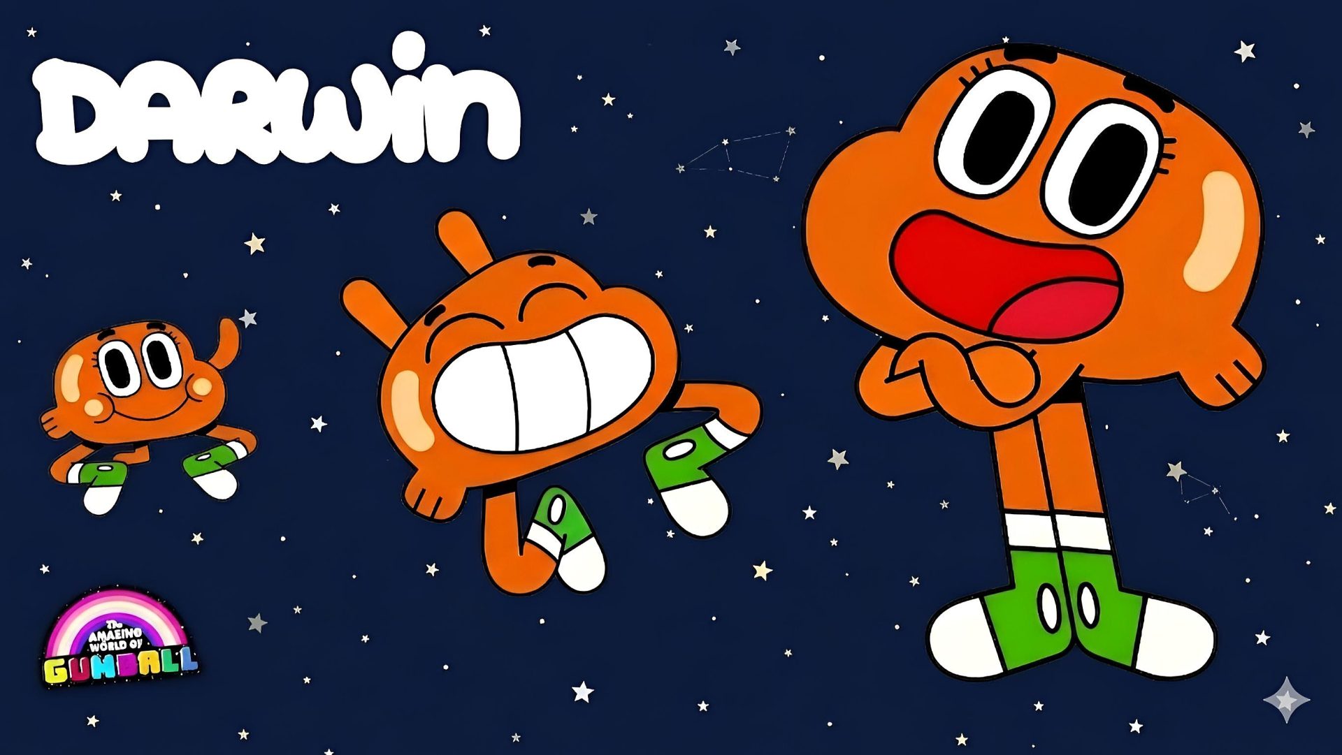 qr31md 2728×1536 Darwin Watterson The Amazing World of Gumball simple background edit dark background