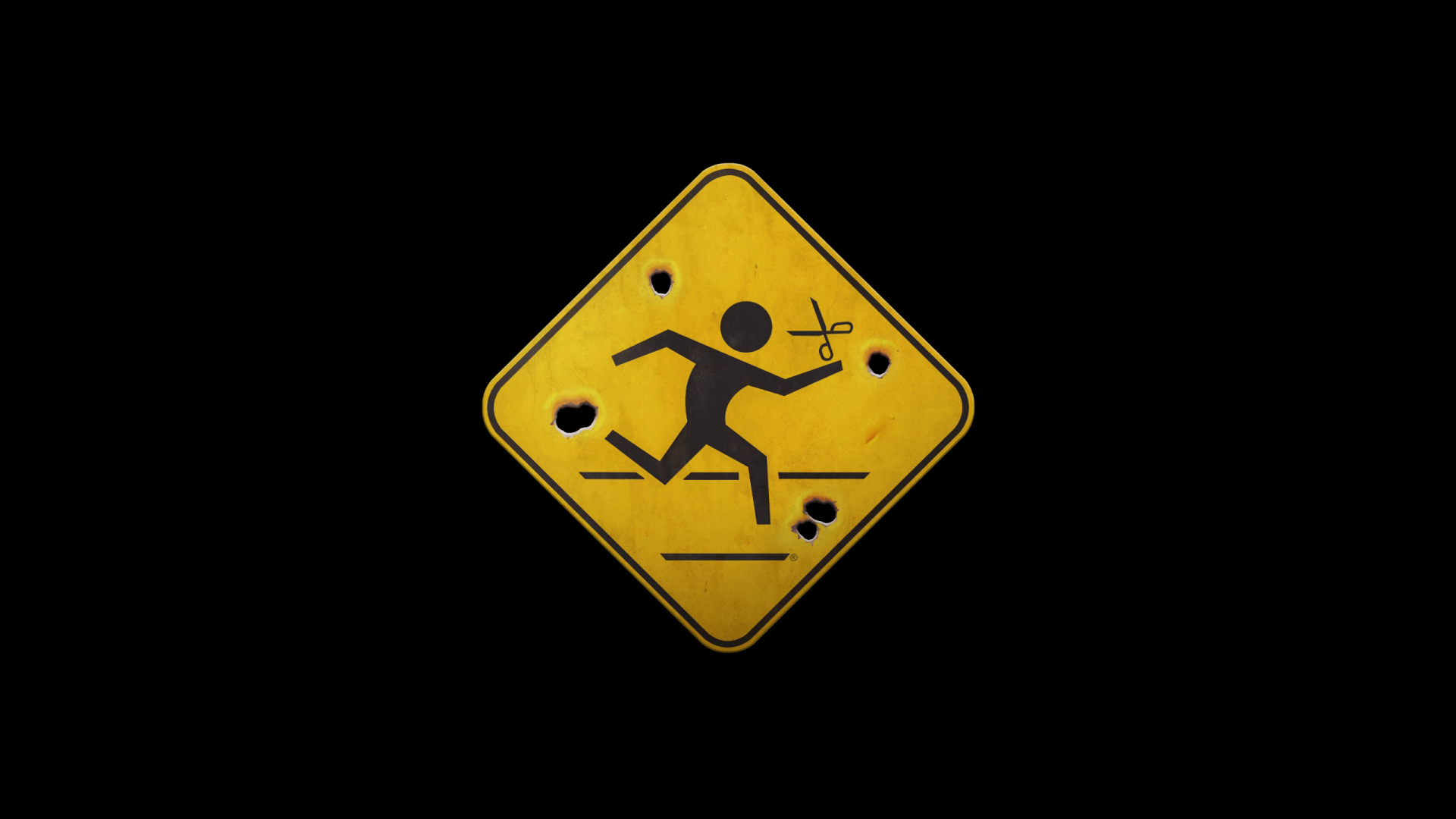 lywleq 2560×1440 Postal Running With Scissors video games road sign simple background