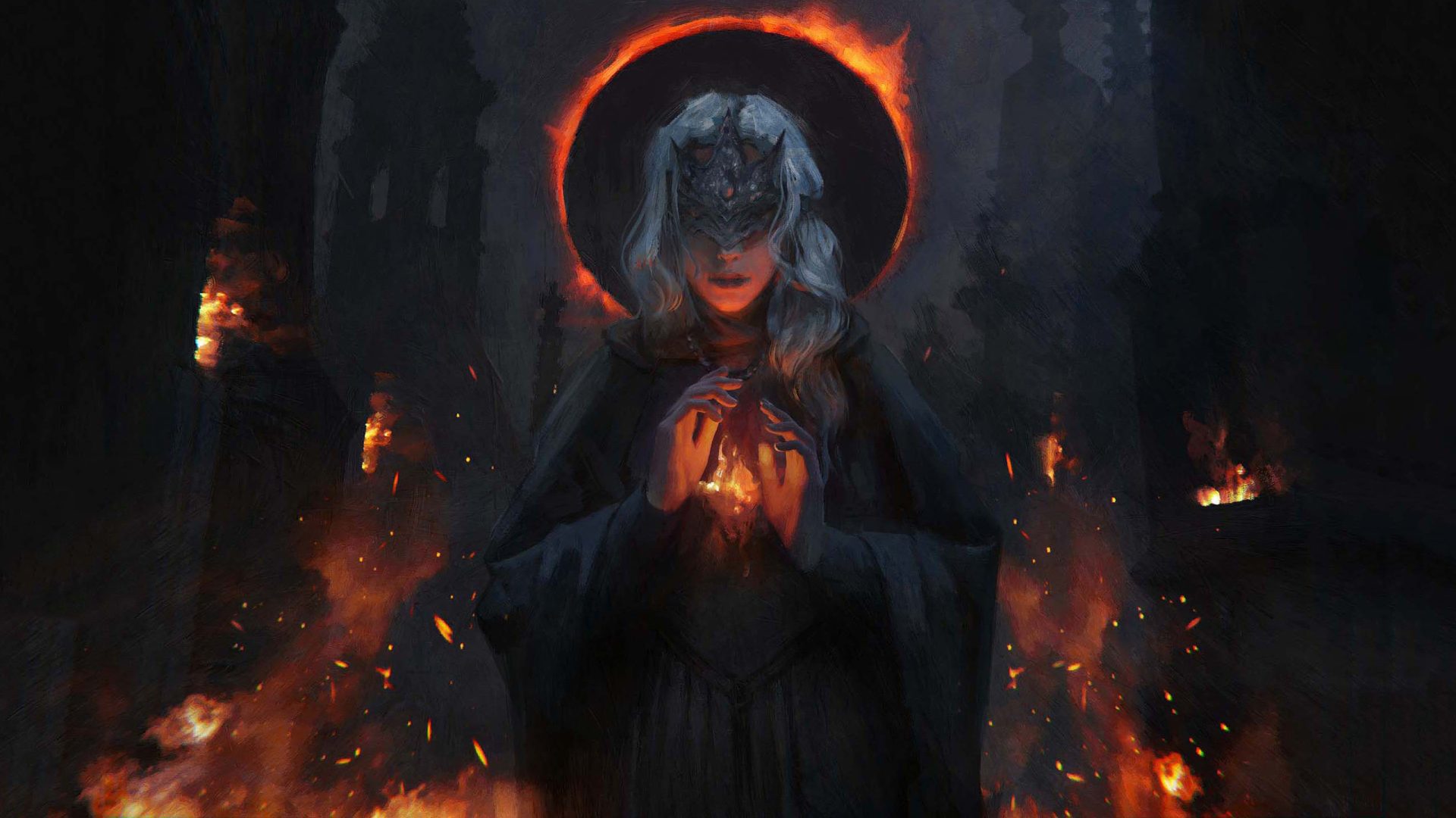 general 5ykdd1 2560×1440 Firekeeper (Dark Souls) Dark Souls III white hair robes women