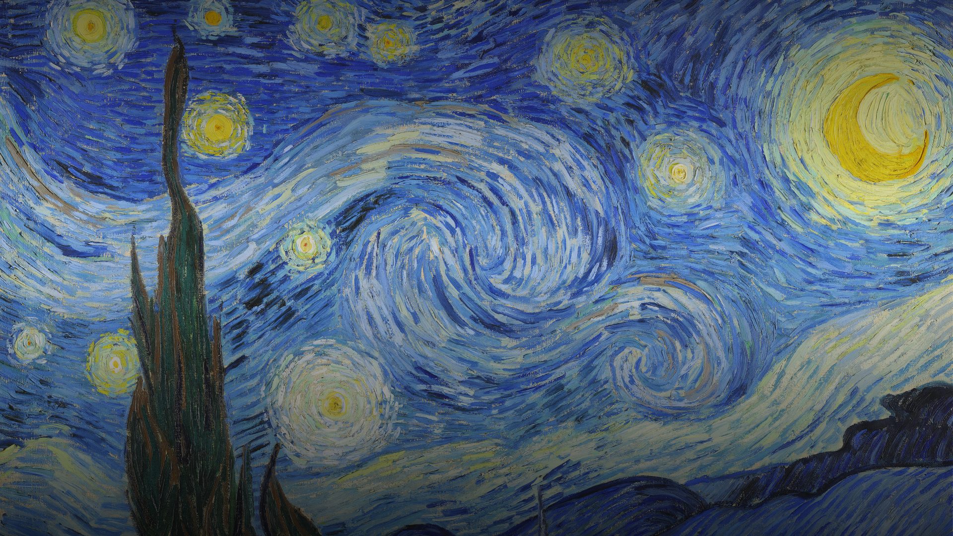 general d8egjo 3840×2160 artwork dimned Vincent van Gogh starry night