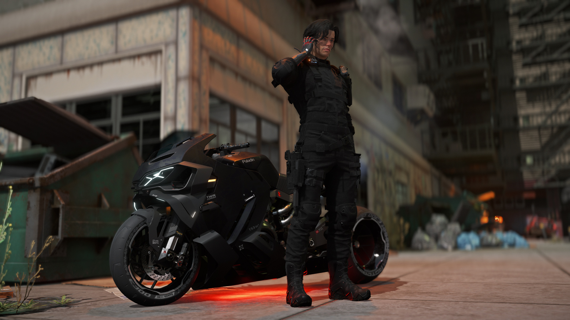 general 9o863k 2560×1440 video game characters Cyberpunk 2077 vehicle motorcycle screen shot