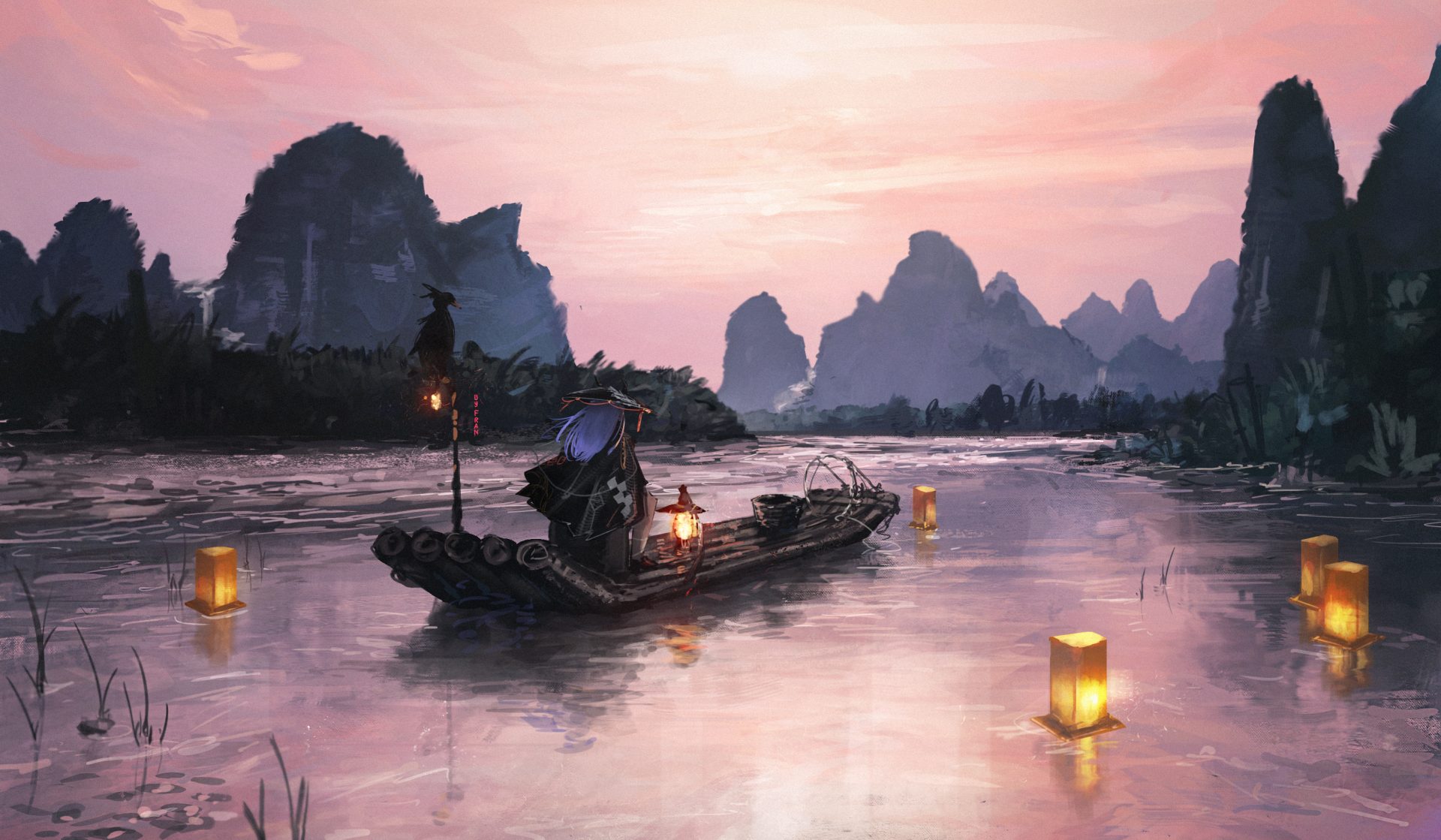 general mlw9ym 3155×1839 FranLu raft lantern river dusk