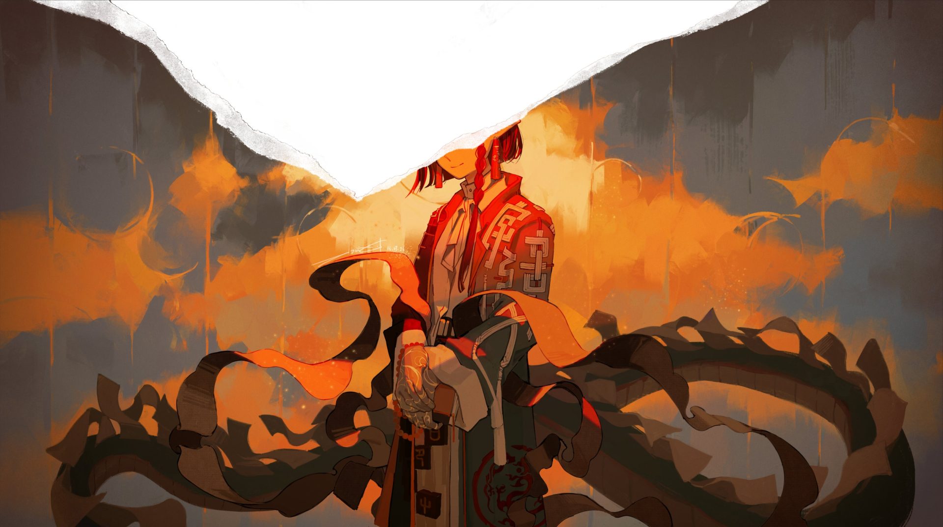 anime k8k72m 3240×1809 anime anime girls Arknights readhead short hair