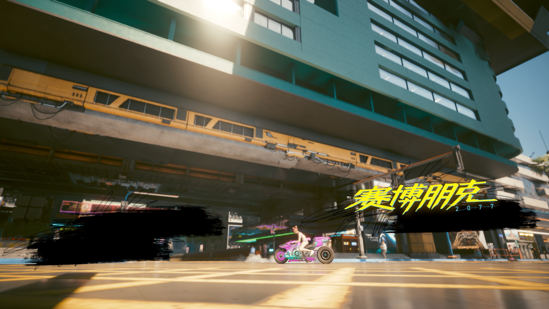 general k8k796 2560×1440 Cyberpunk 2077 Moto GP video game characters pink CD Projekt RED