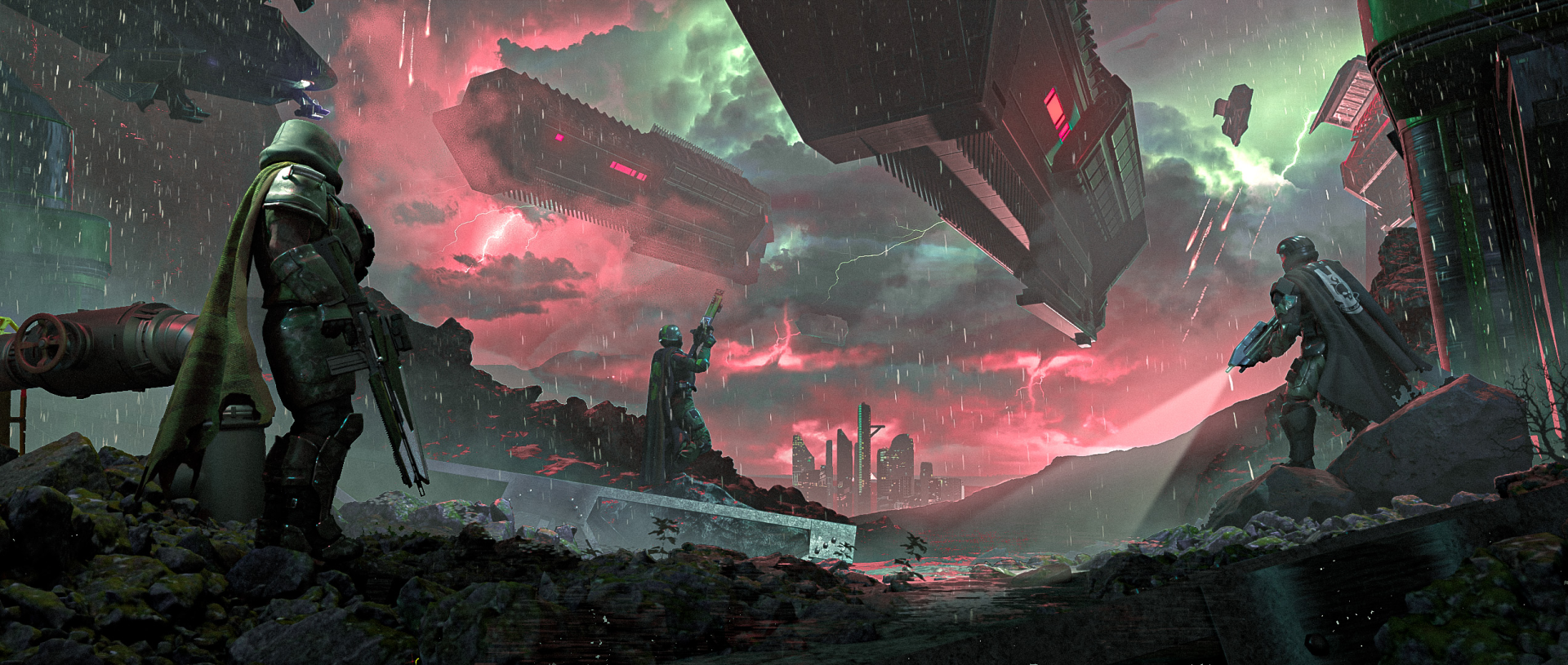 general mlw3wy 2545×1080 ItIsJustLu science fiction spaceship Helldivers 2 Invasion