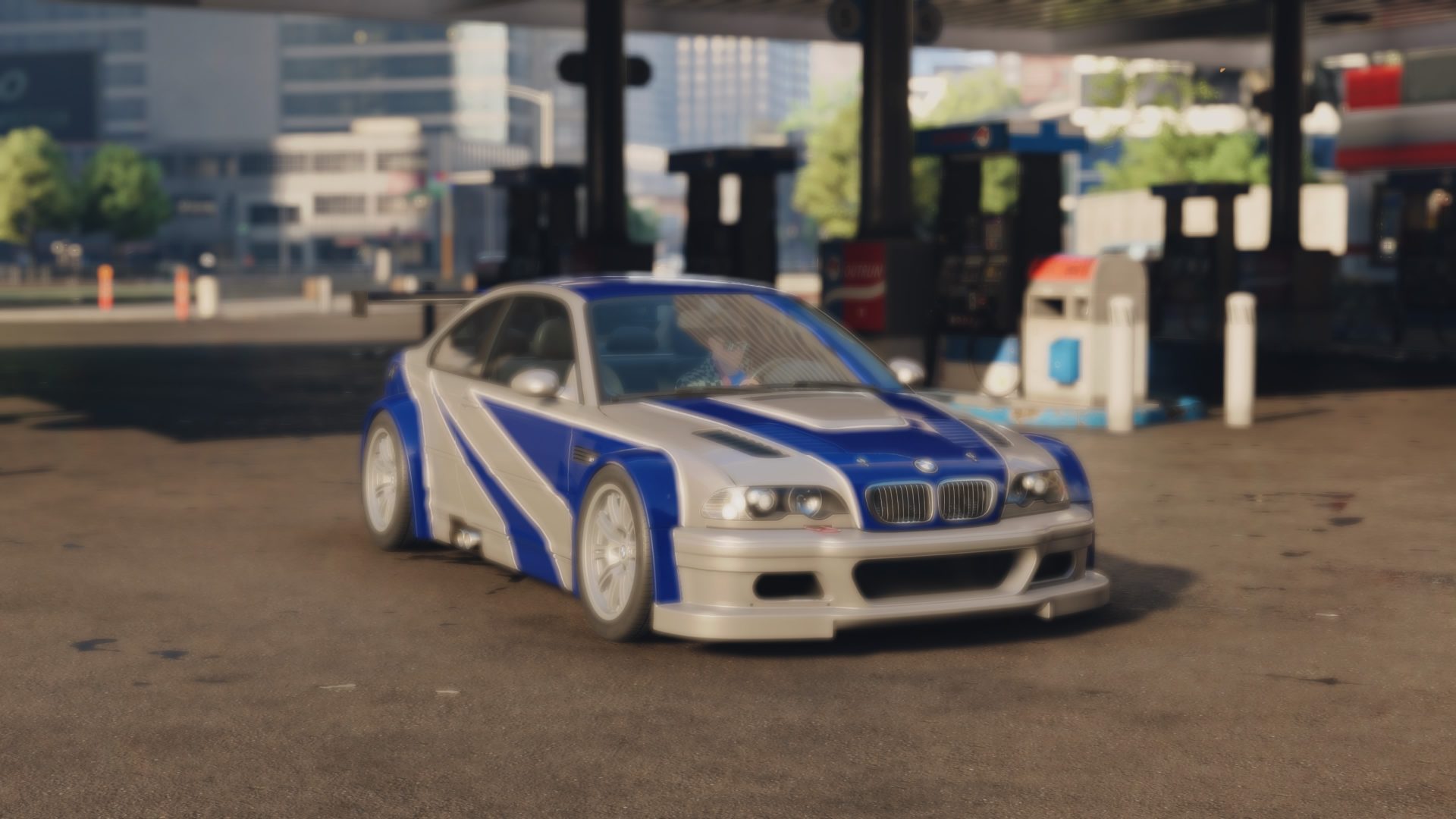 general 7jwjlo 3840×2160 car Need for speed Unbound BMW M3 GTR gas station Playstation 5