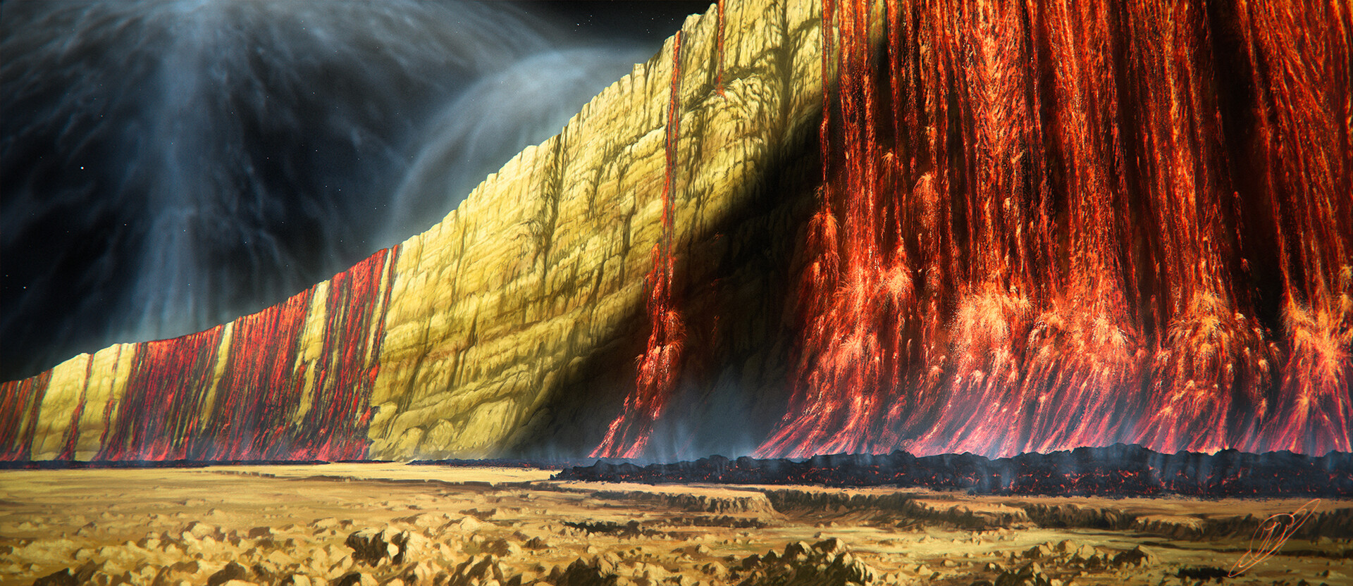 gwqe8d 1920×832 Justinas Vitkus ArtStation planet exoplanet lava