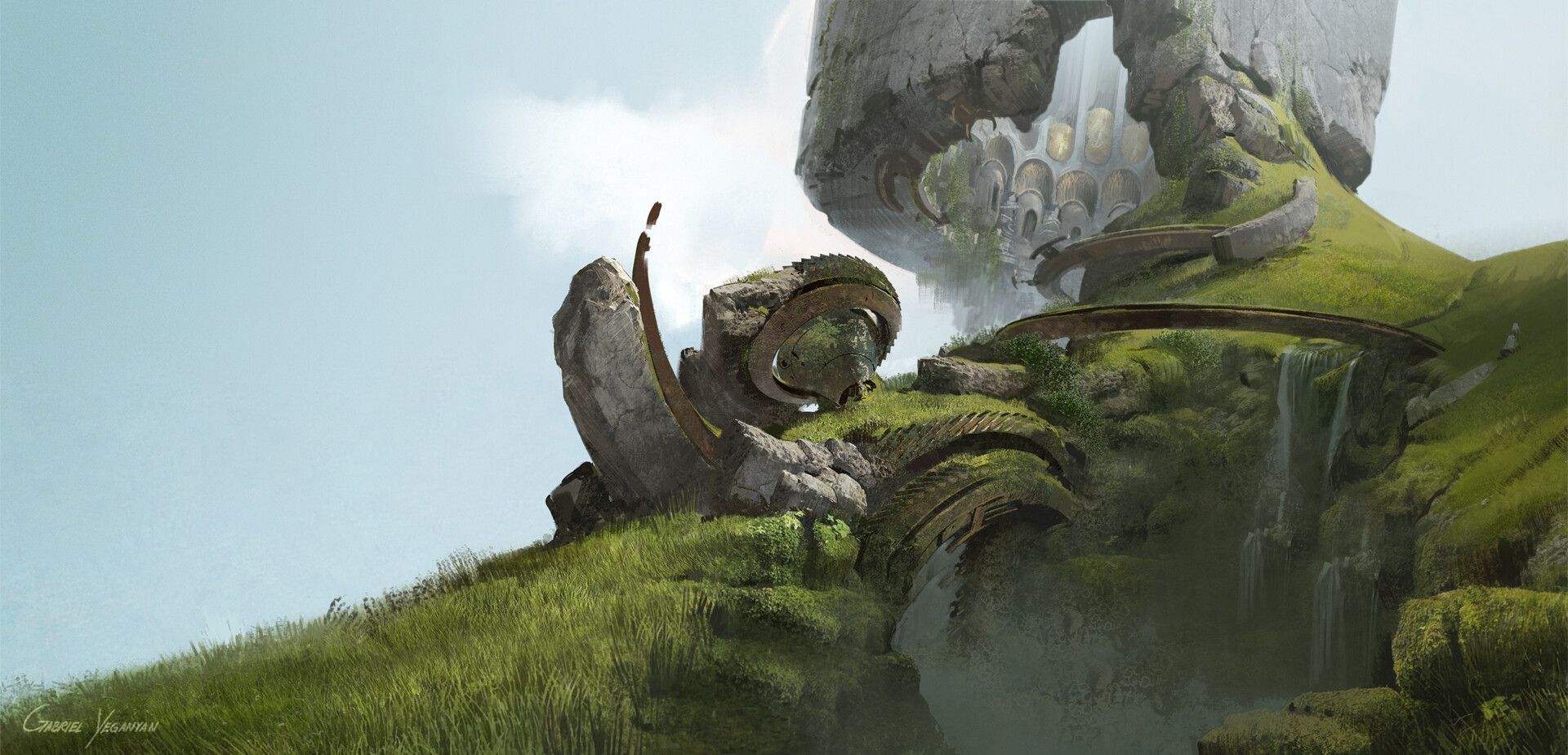 qr3x75 1920×925 Gabriel Yeganyan ruins nature digital art fantasy art