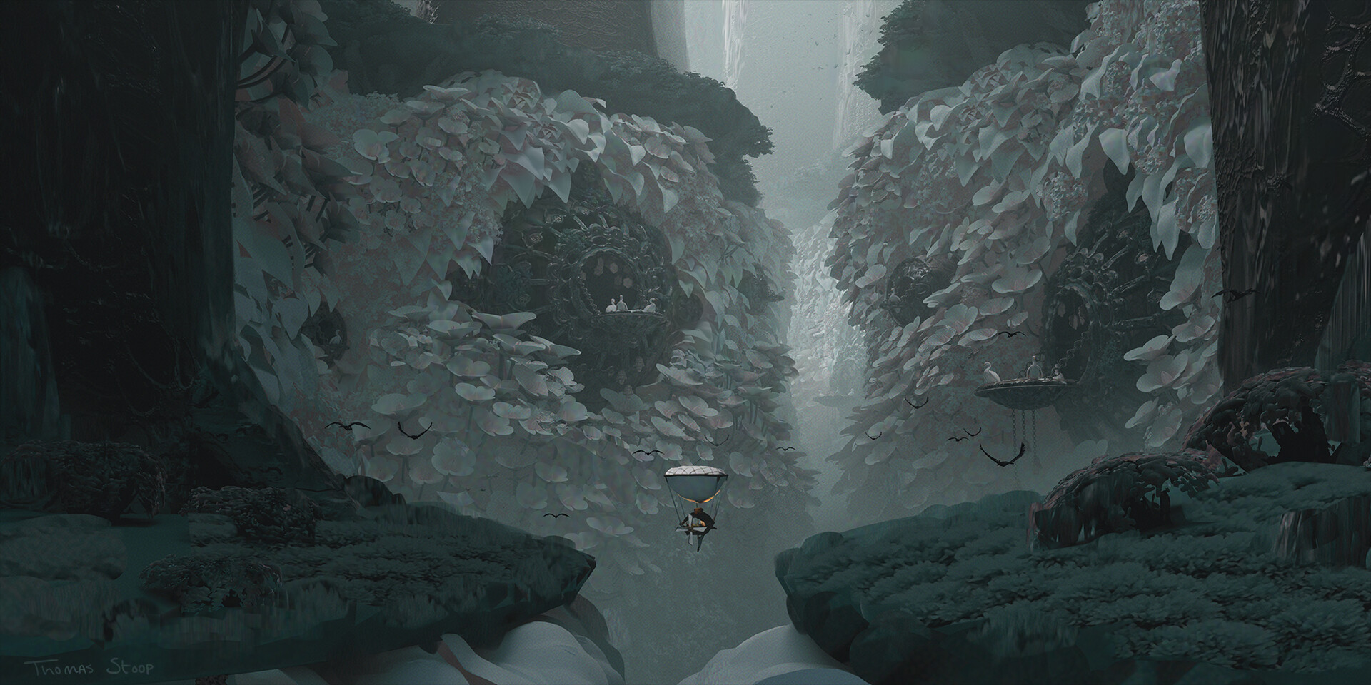 qr3xx5 1920×960 Thomas Stoop ArtStation flying machine digital art ultrawide