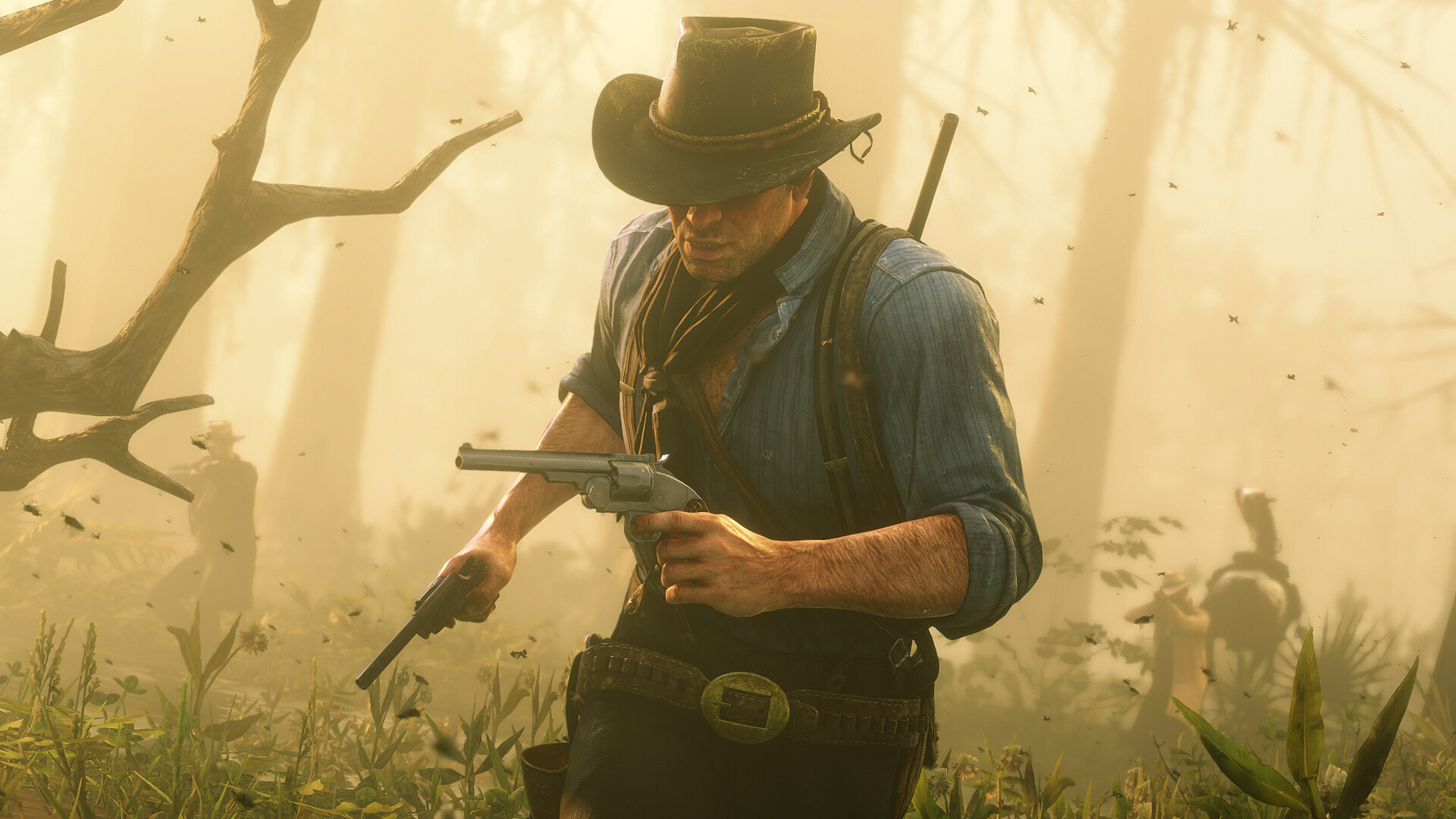 zpqwdy 1920×1080 Arthur Morgan Red Dead Redemption 2 gun video game characters video game art