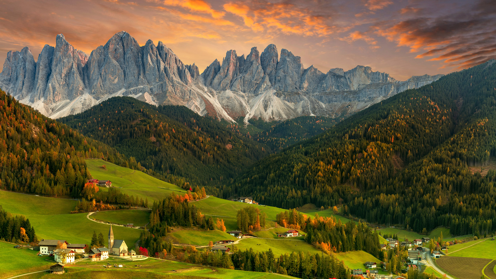 d8k7rj 1920×1080 valley landscape Italy Dolomites forest