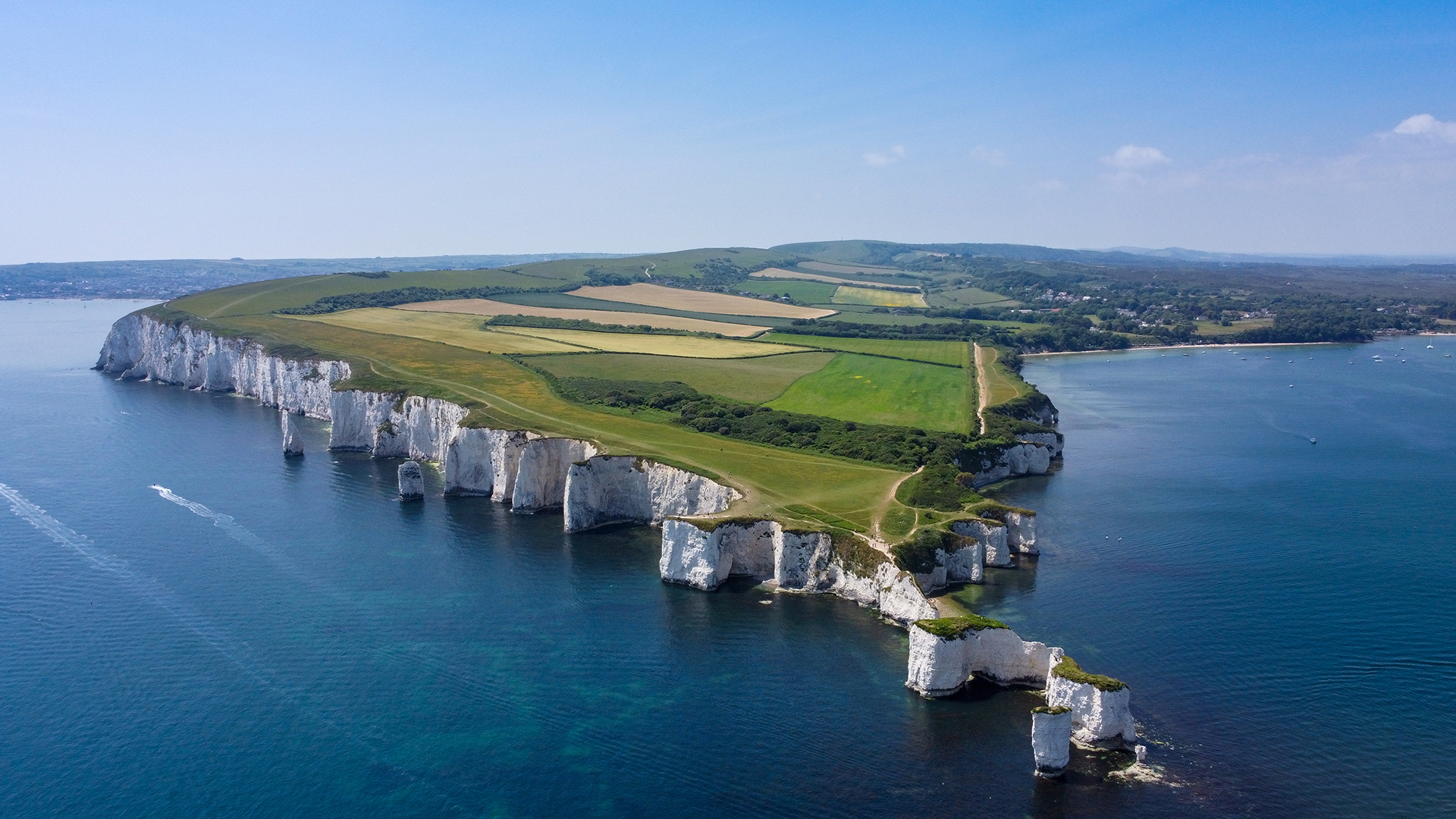rqyl81 1920×1080 sea landscape cliff Jurassic Coast sunlight