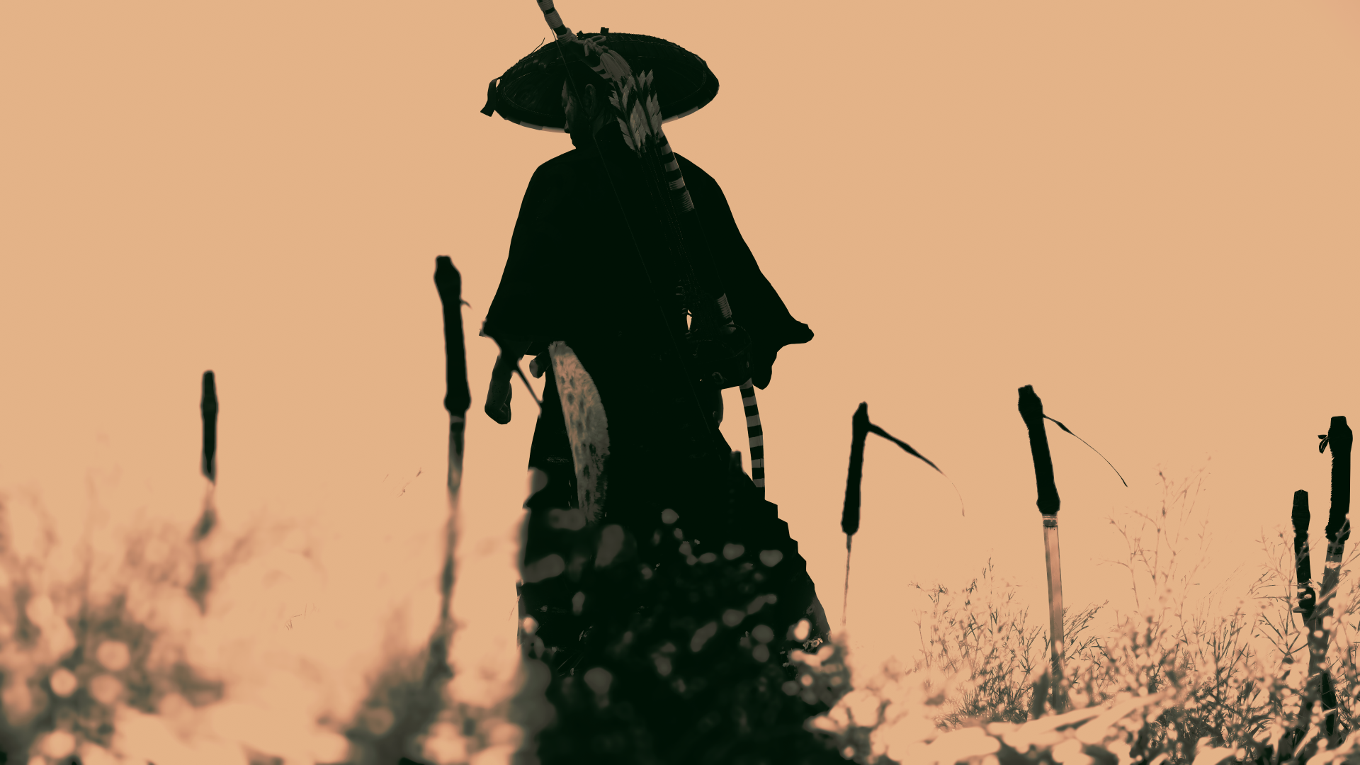 k81q21 3840×2160 Jin Sakai sword samurai screen shot simple background