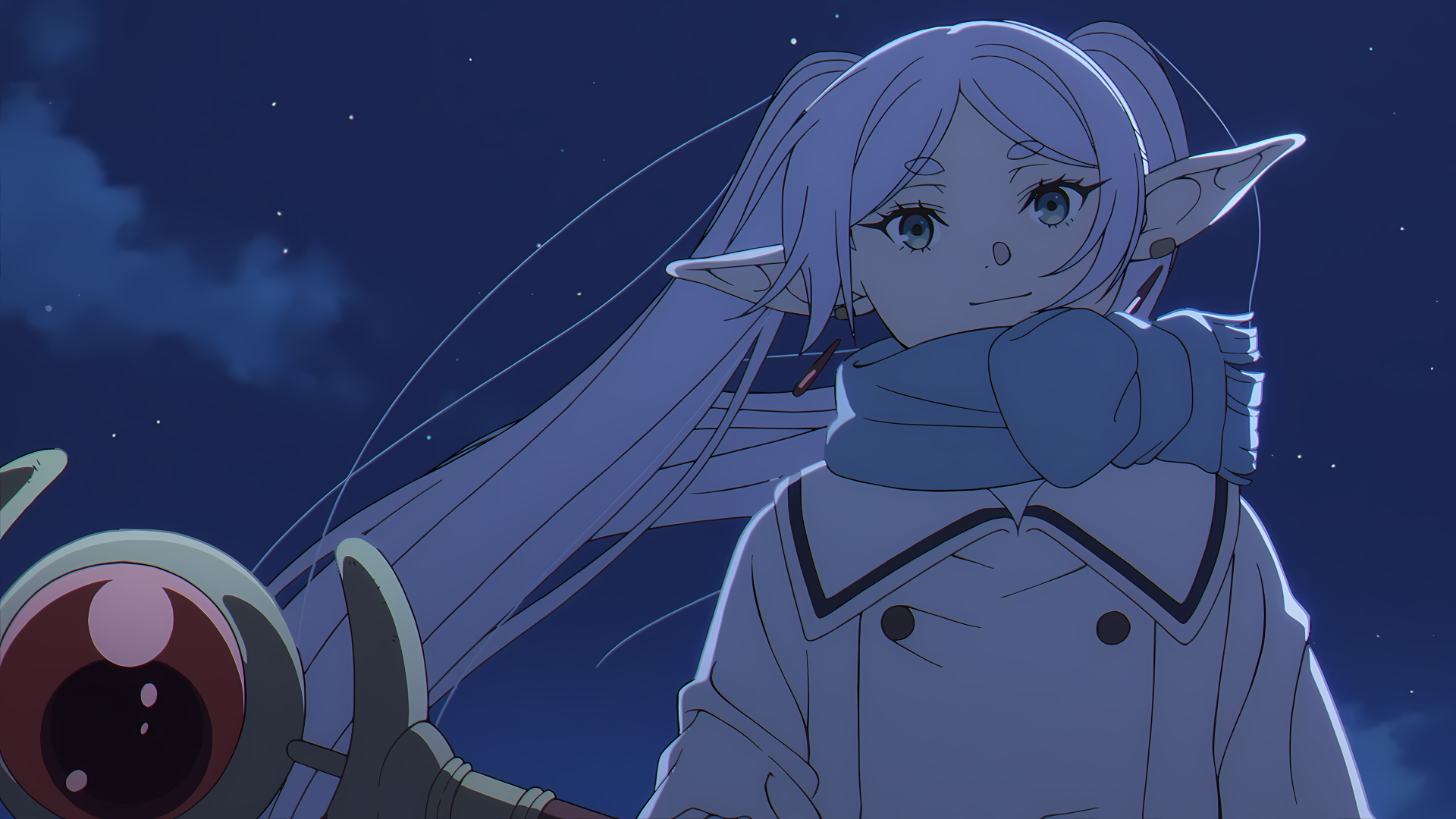 vpojwm 3840×2160 Sousou No Frieren Frieren anime anime screenshot upscaled