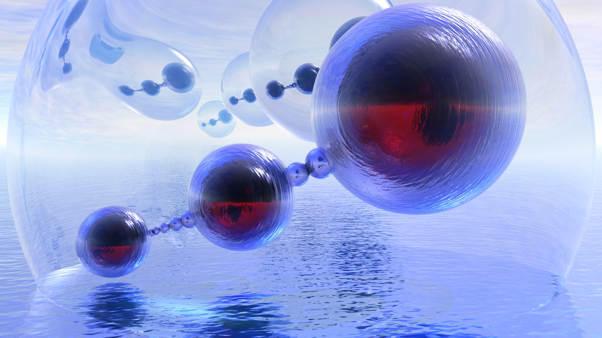 lywx7l 3840×2160 bryce 3D 3D Abstract ray tracing sphere water