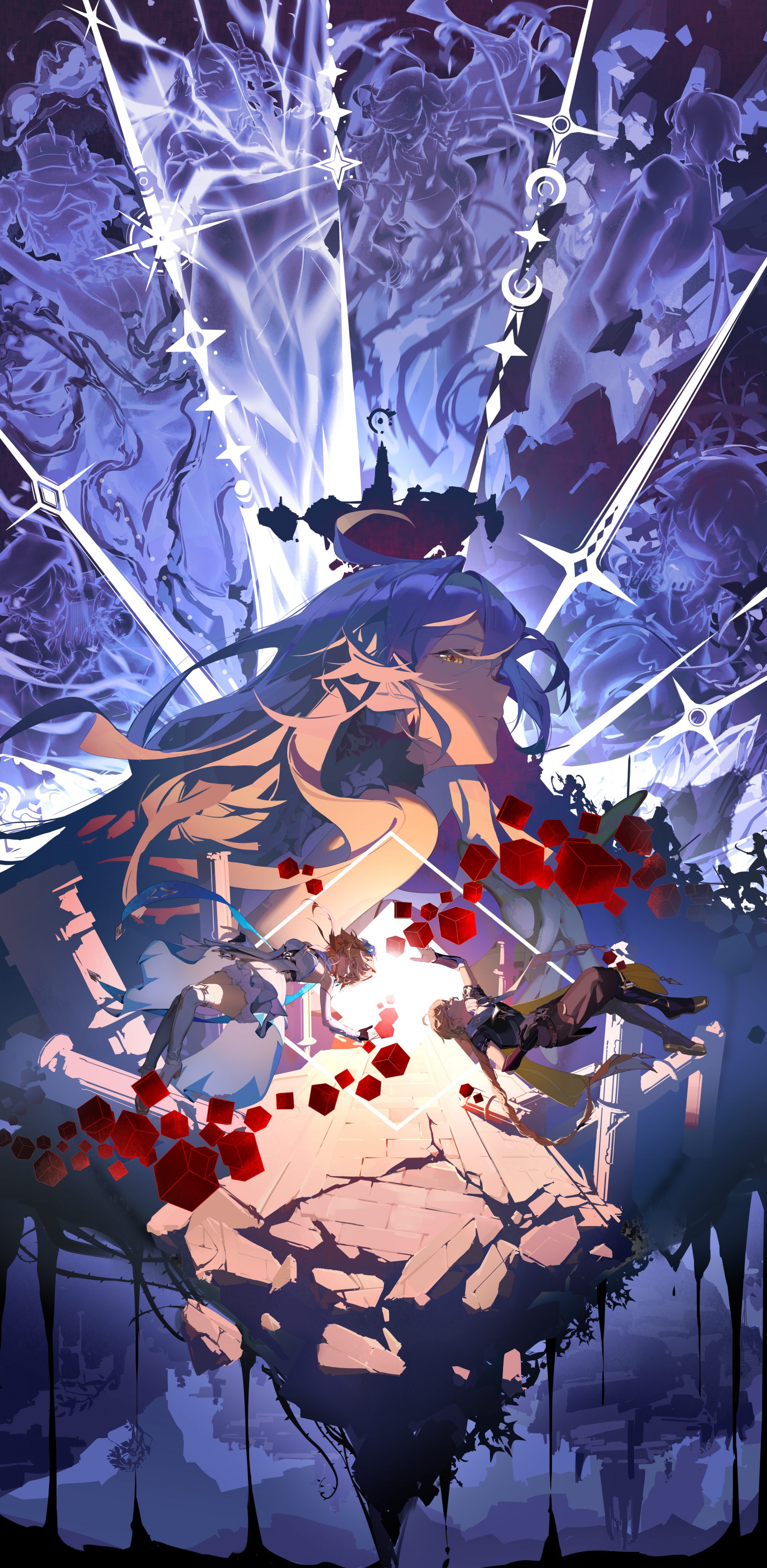 lywxdp 3497×7149 Genshin Impact Aether (Genshin Impact) Asmoday (Genshin Impact) Furina (Genshin Impact) Lumine (Genshin Impact)