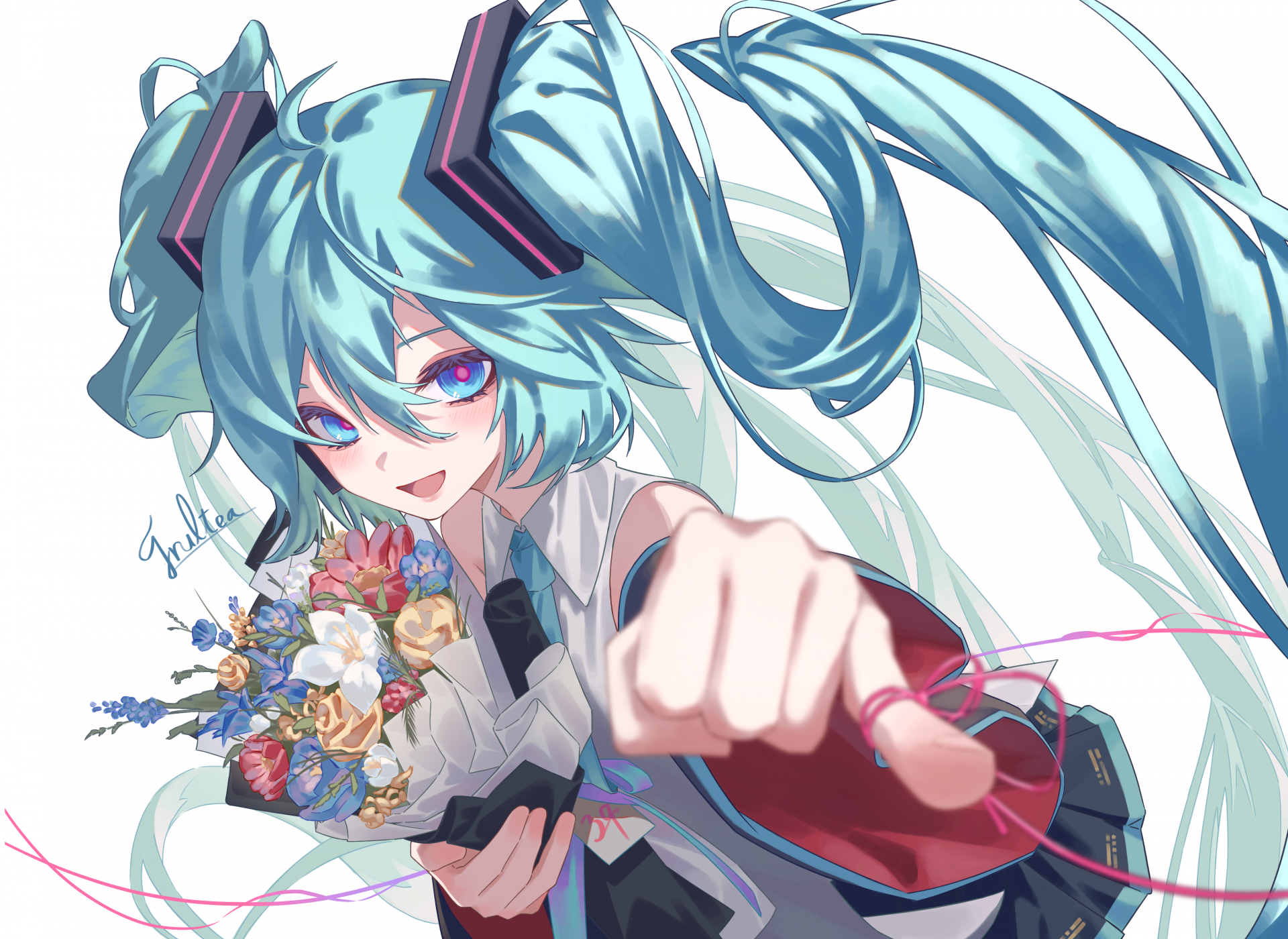 je1pyp 4000×2916 Hatsune Miku Vocaloid frultea_0312 open mouth simple background