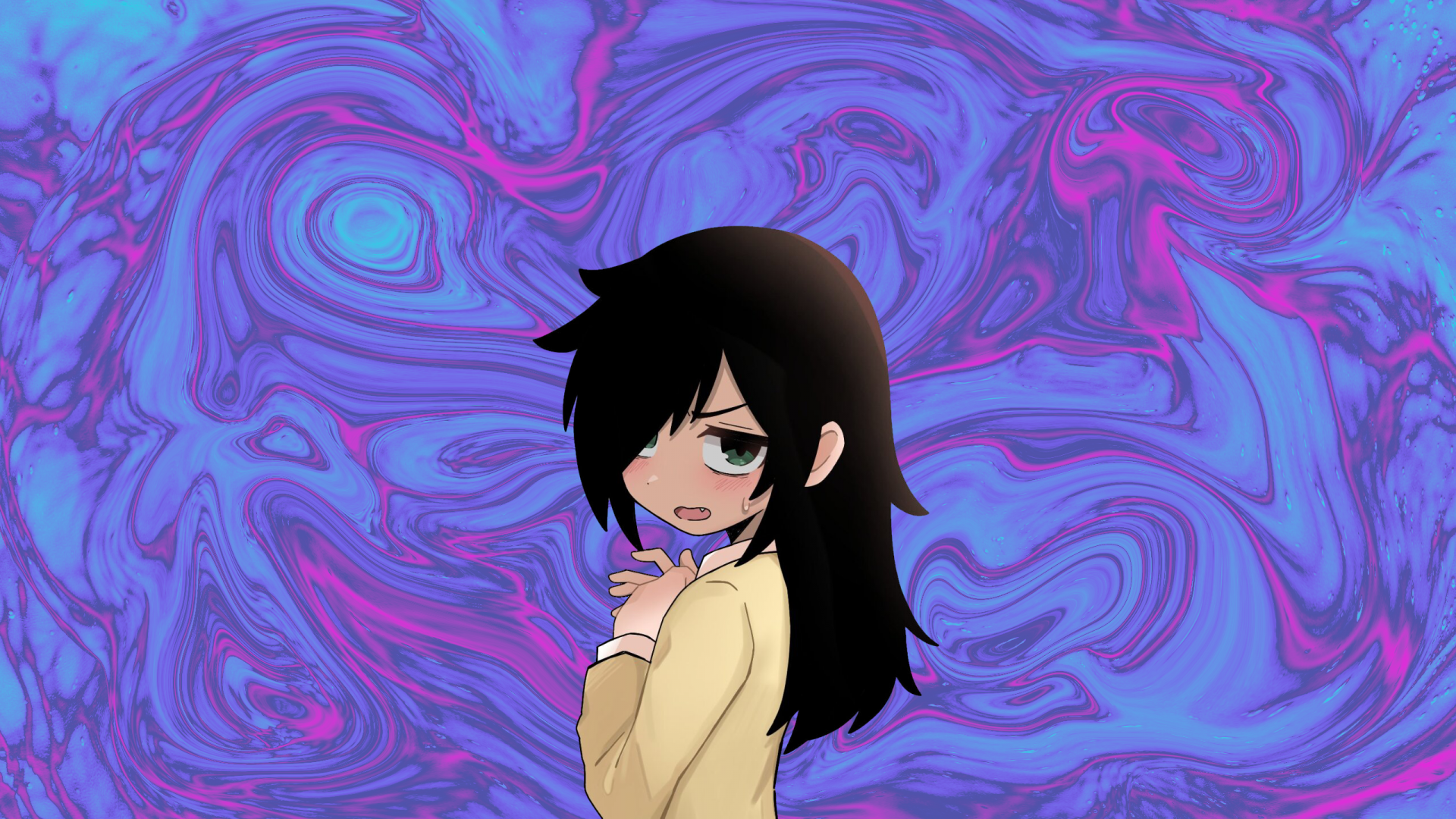 7j1vwy 2560×1440 Watashi ga Motenai no wa Dou Kangaetemo Omaera ga Warui! Kuroki Tomoko anime anime girls black hair