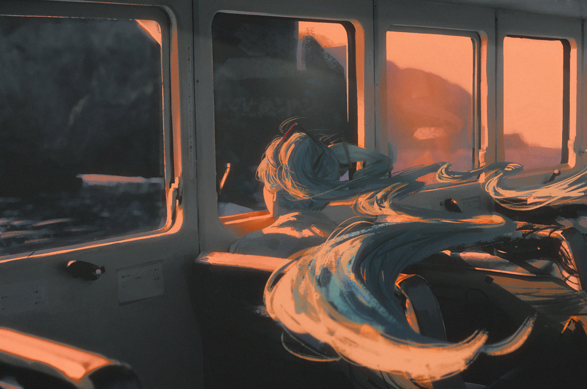 21d726 3255×2160 anime anime girls Vocaloid long hair buses