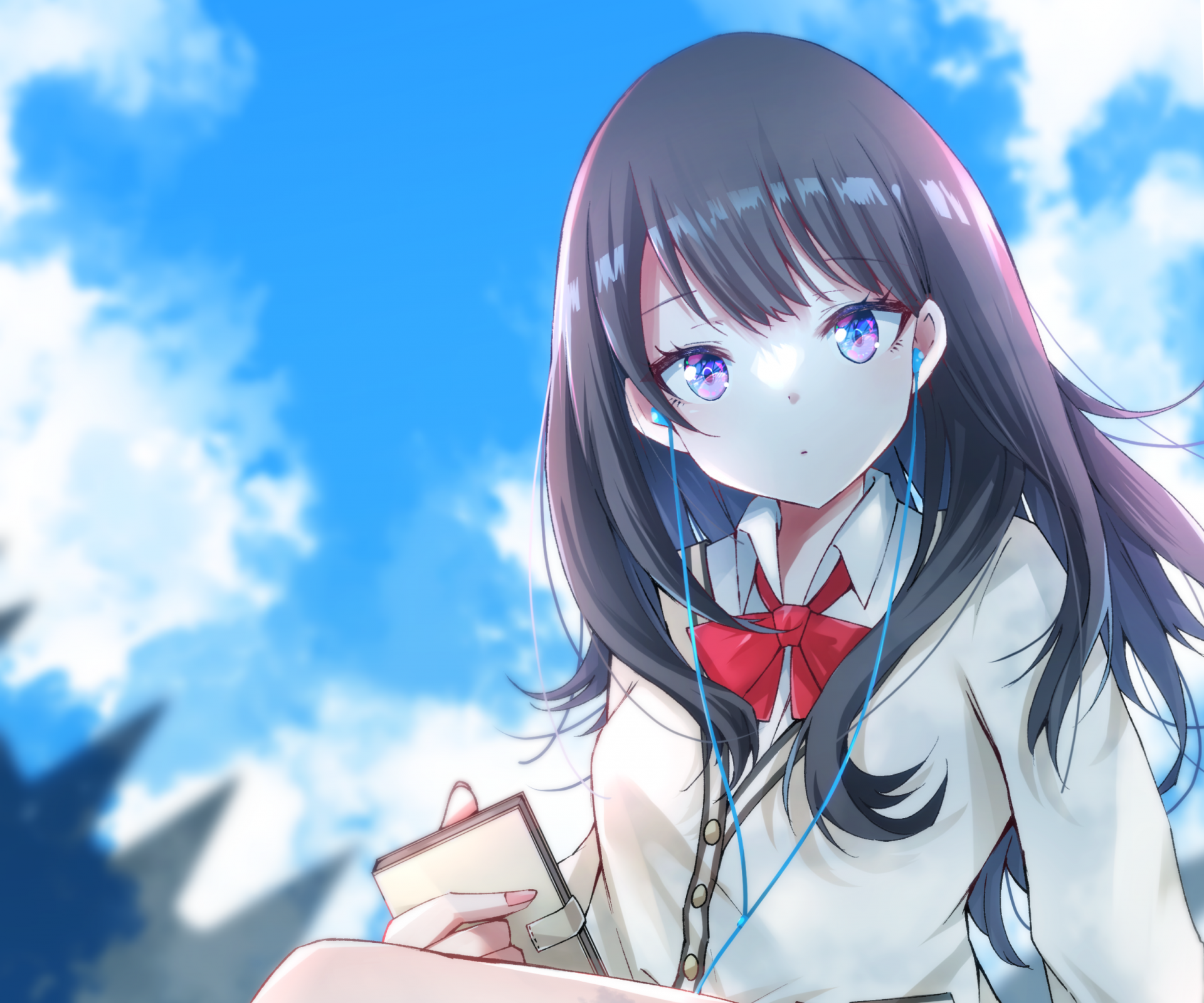 d8k1e3 2480×2067 anime SSSS.GRIDMAN Takarada Rikka cropped looking at viewer