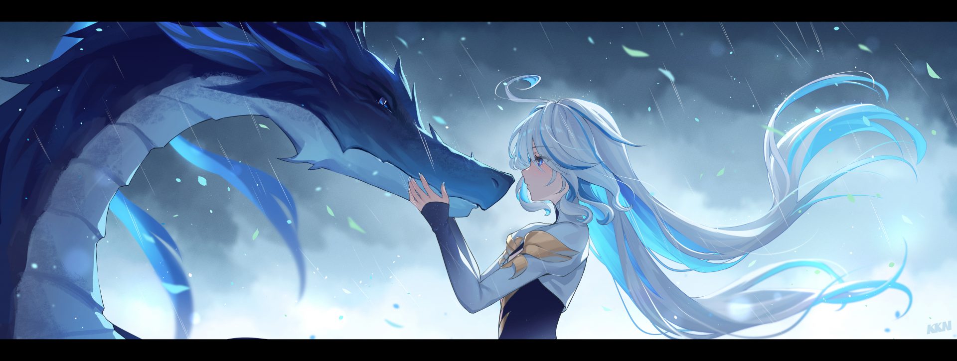 og1o1m 4398×1661 Genshin Impact artwork Focalors (Genshin Impact) Furina (Genshin Impact) Neuvillette (Genshin Impact)