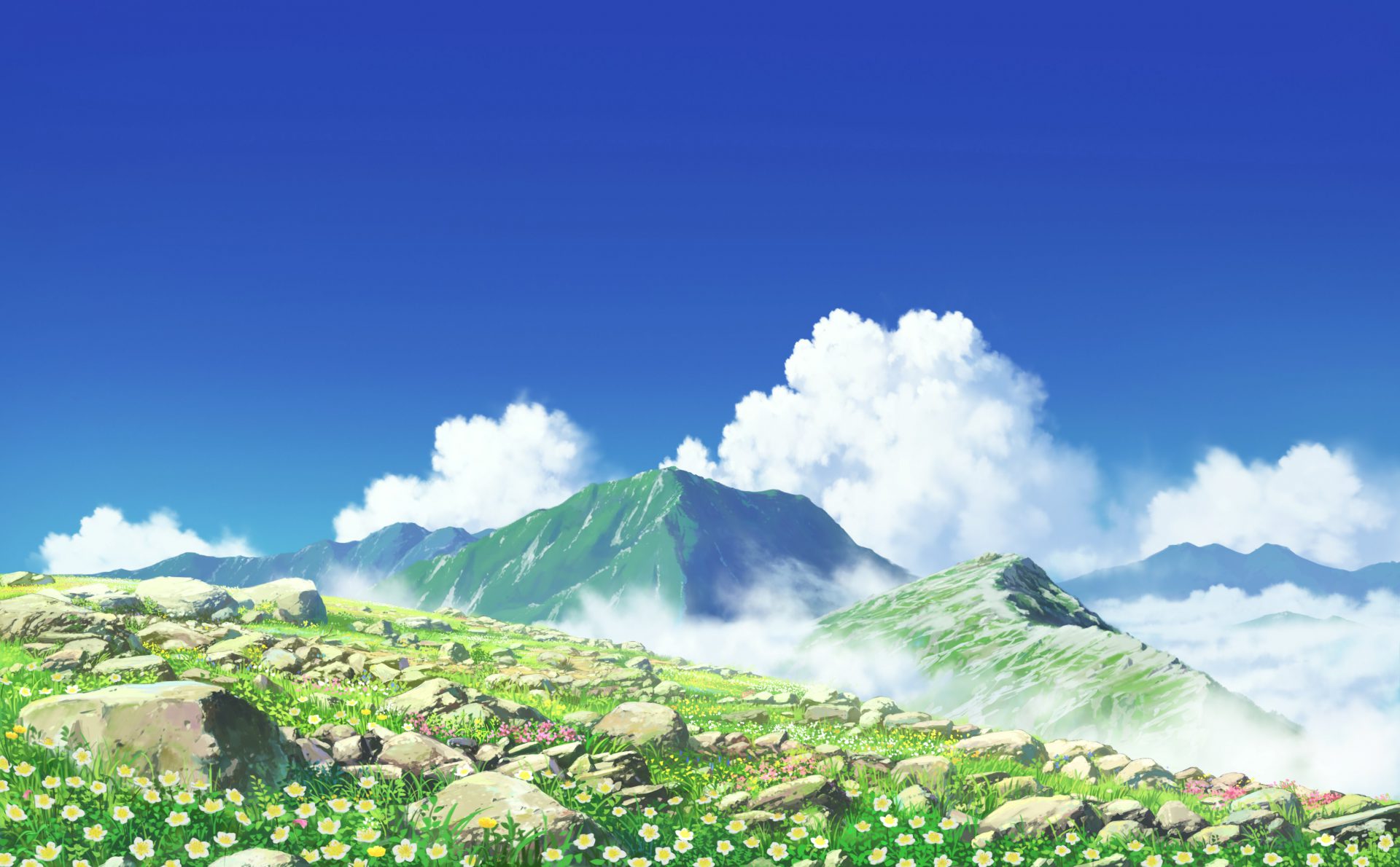 8gkzoy 4096×2538 Kuroneko No Pei flowers sky clouds field