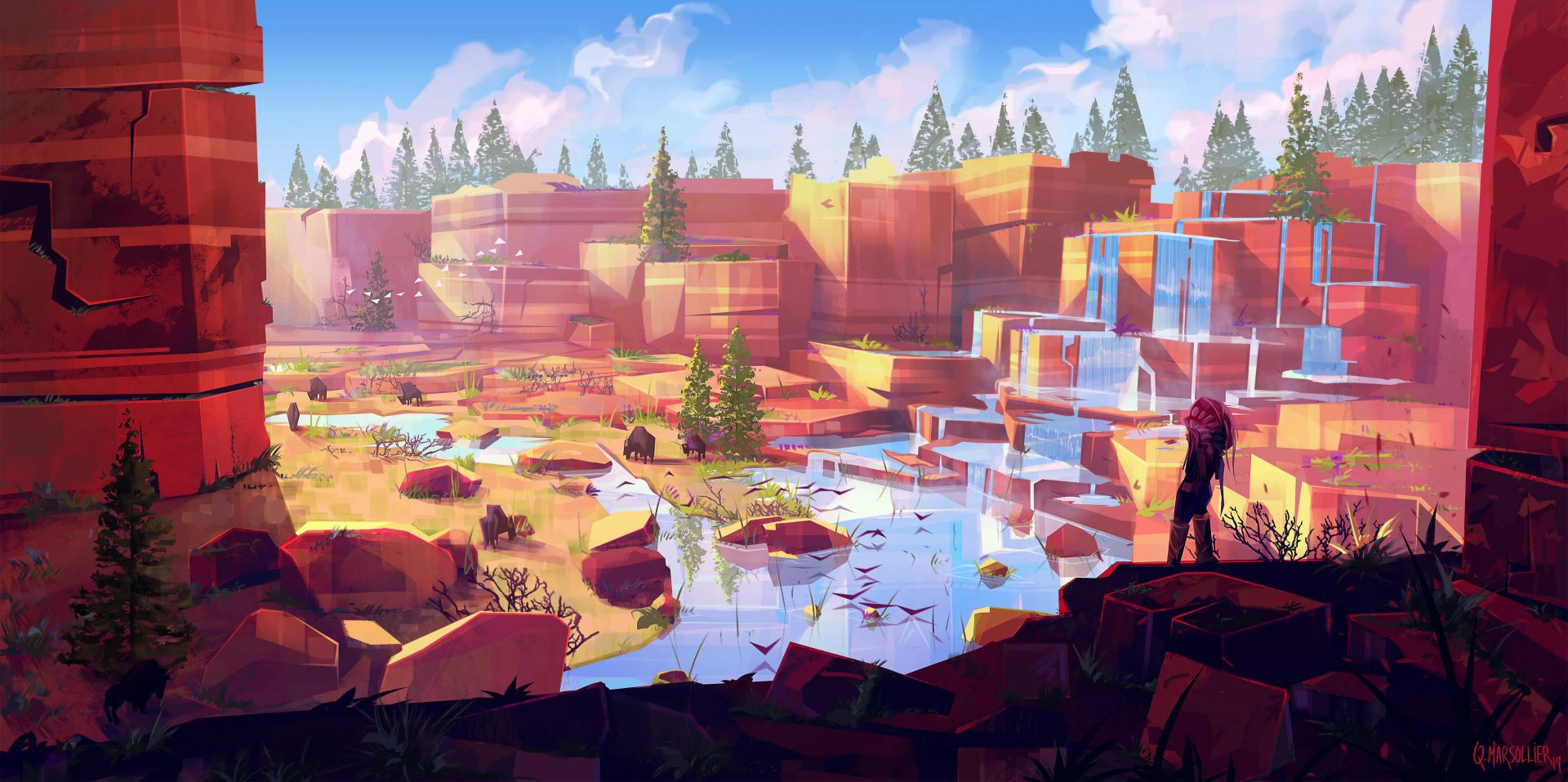 e89kyl 3840×1913 Quentin Marsollier digital art artwork digital painting illustration