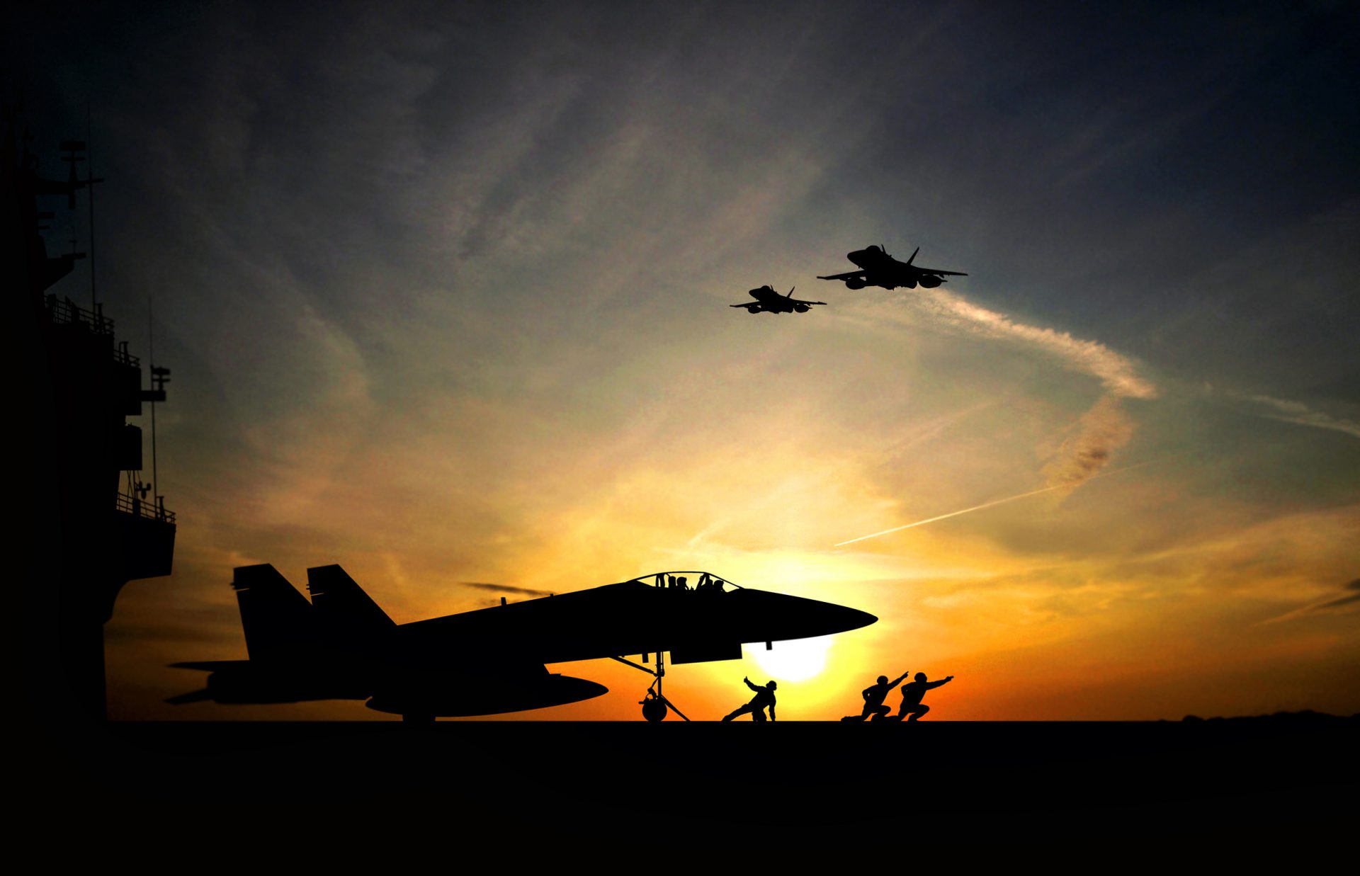 je1g25 2500×1611 aircraft carrier jet fighter sunset shadow United States Navy