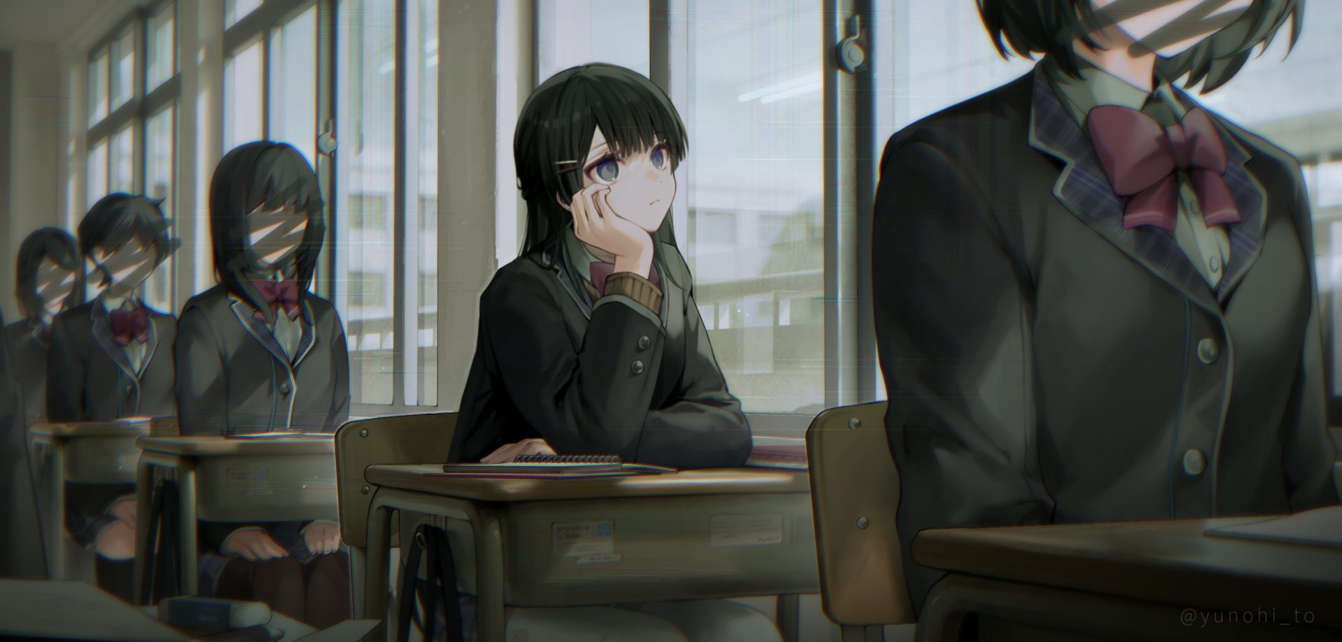 5y5xx1 2507×1200 classroom uniform window boredom school