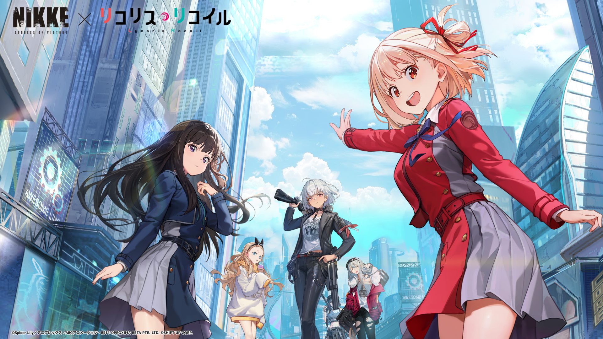 6l58ex 3840×2160 Nikke: The Goddess of Victory Lycoris Recoil long hair Frima (Nikke) crossover