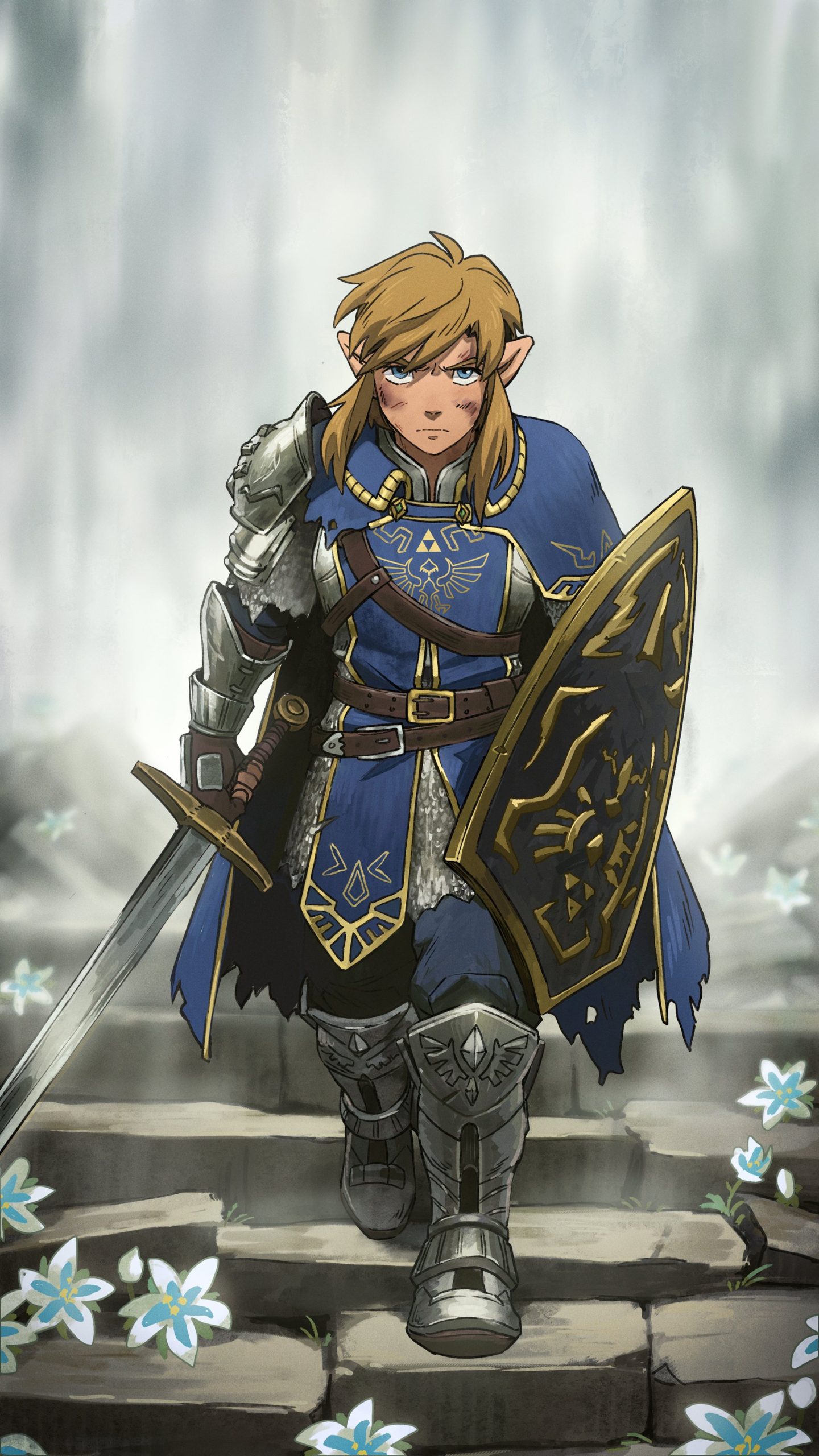 anime 9o8z18 1700×3022 Malin (artist) The Legend of Zelda: Breath of the Wild Link blonde men